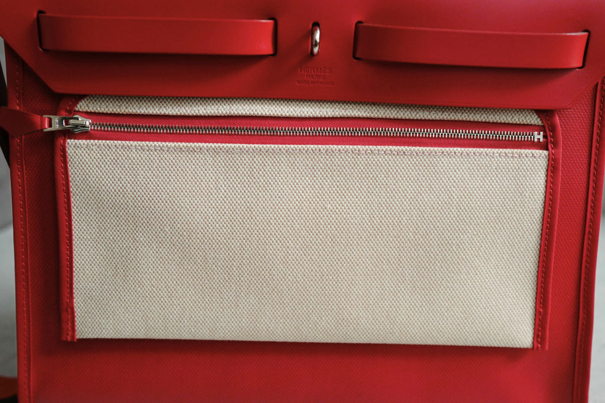 BNIB Hermes Herbag Zip 31 Berline Rouge Piment Waterproof
