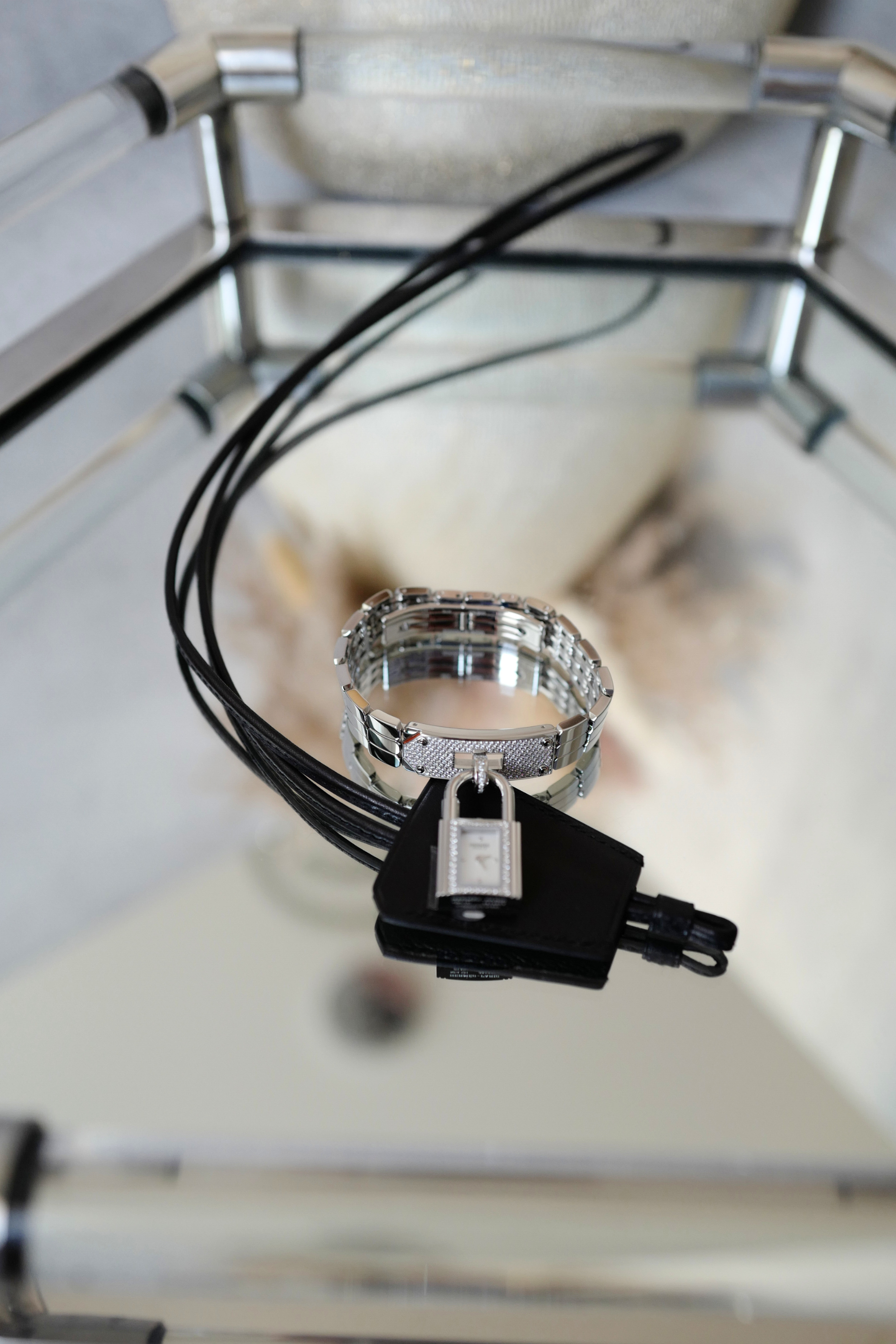 BNIB Hermes Kelly Watch Mini Model 16 mm Diamond Stainless Steel Bracelet