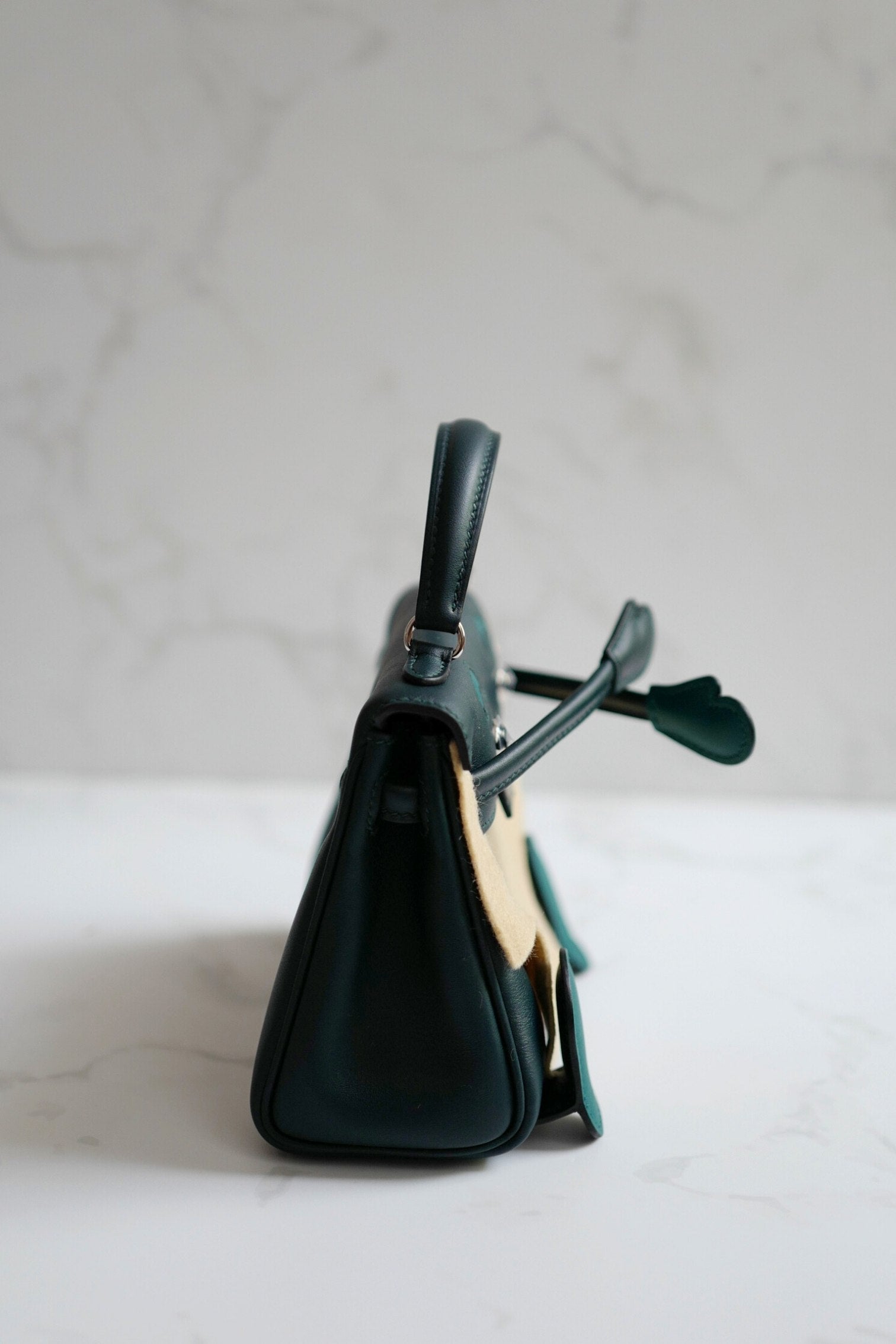 BNIB Hermes Kelly Dole Swift Calfskin Vert Cypres Vert Bosphore PHW