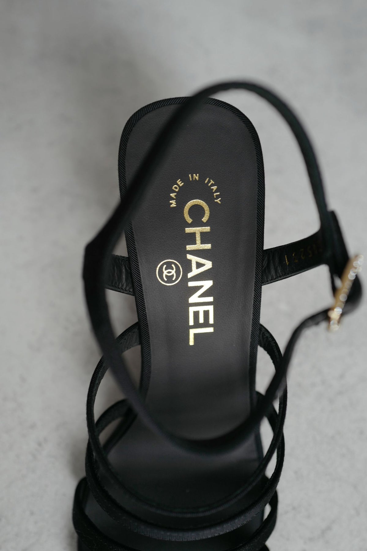 BNIB Chanel 24B Strappy Heels in Black with Crystals Rhinestone Heels size 38