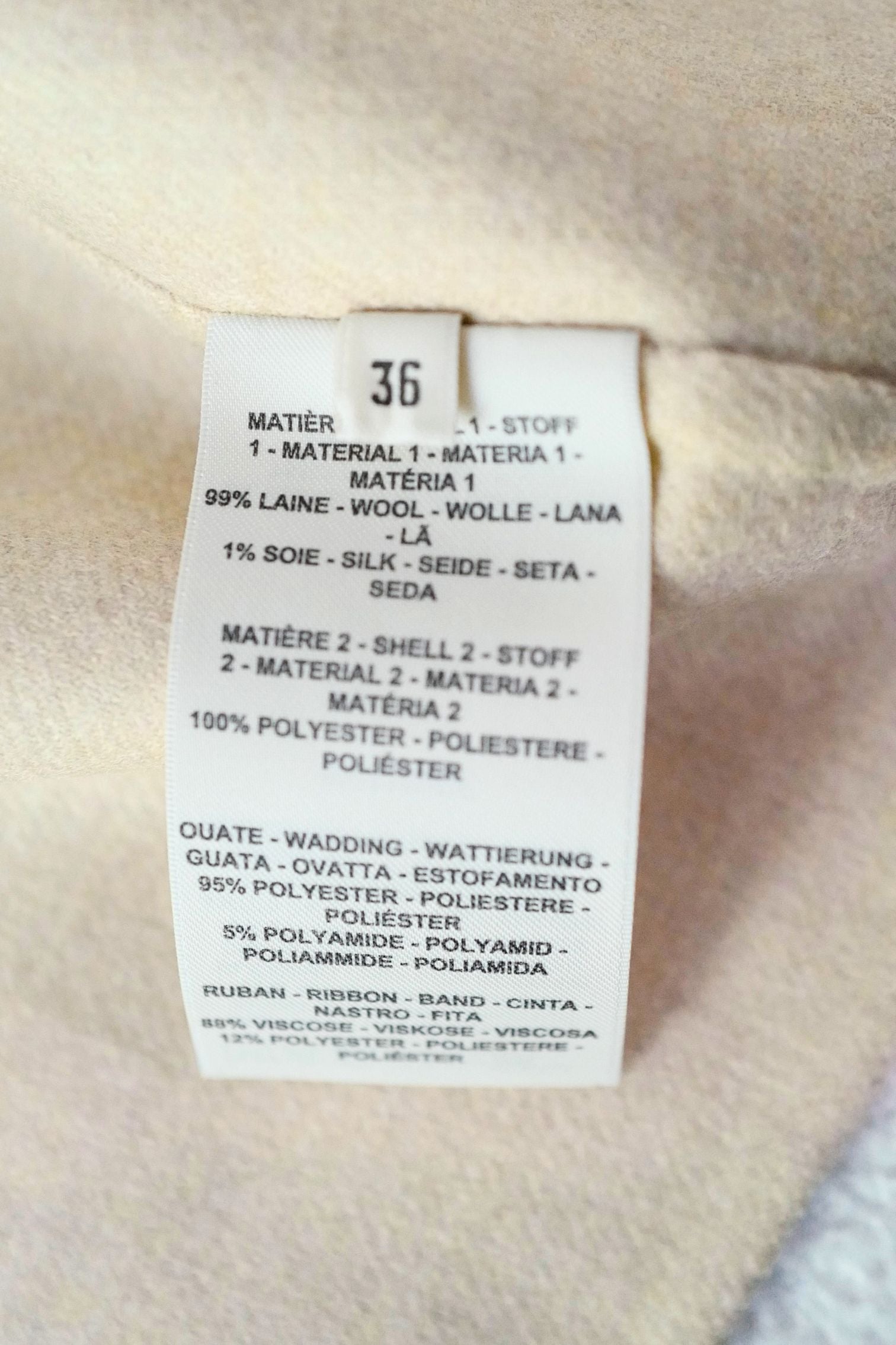 Hermès Blouson Sans Manches Mix Matière Blanc Marbre Wool Size 36
