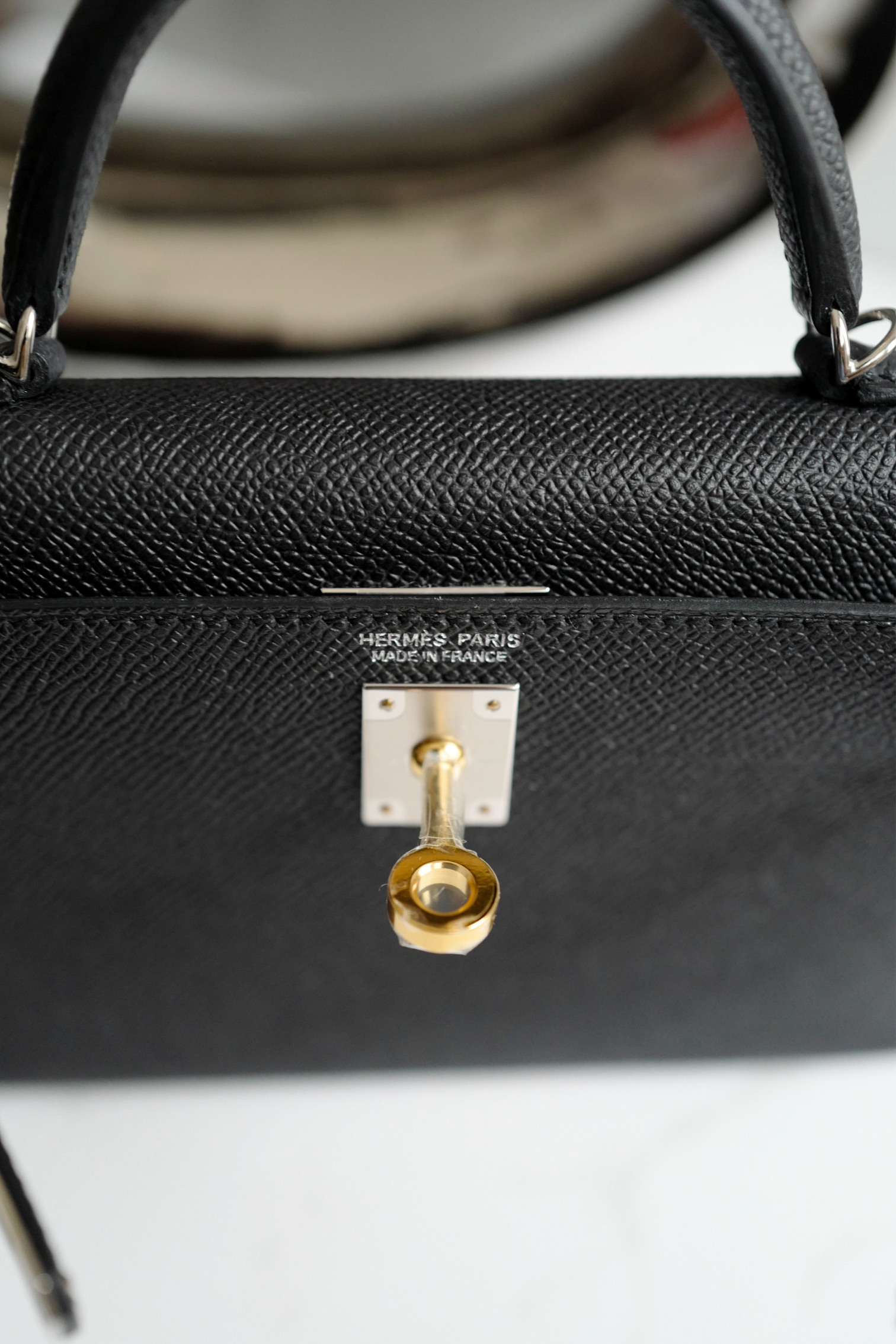 BNIB Hermes Mini Kelly Noir Black Epsom Electrum Hardware 2025