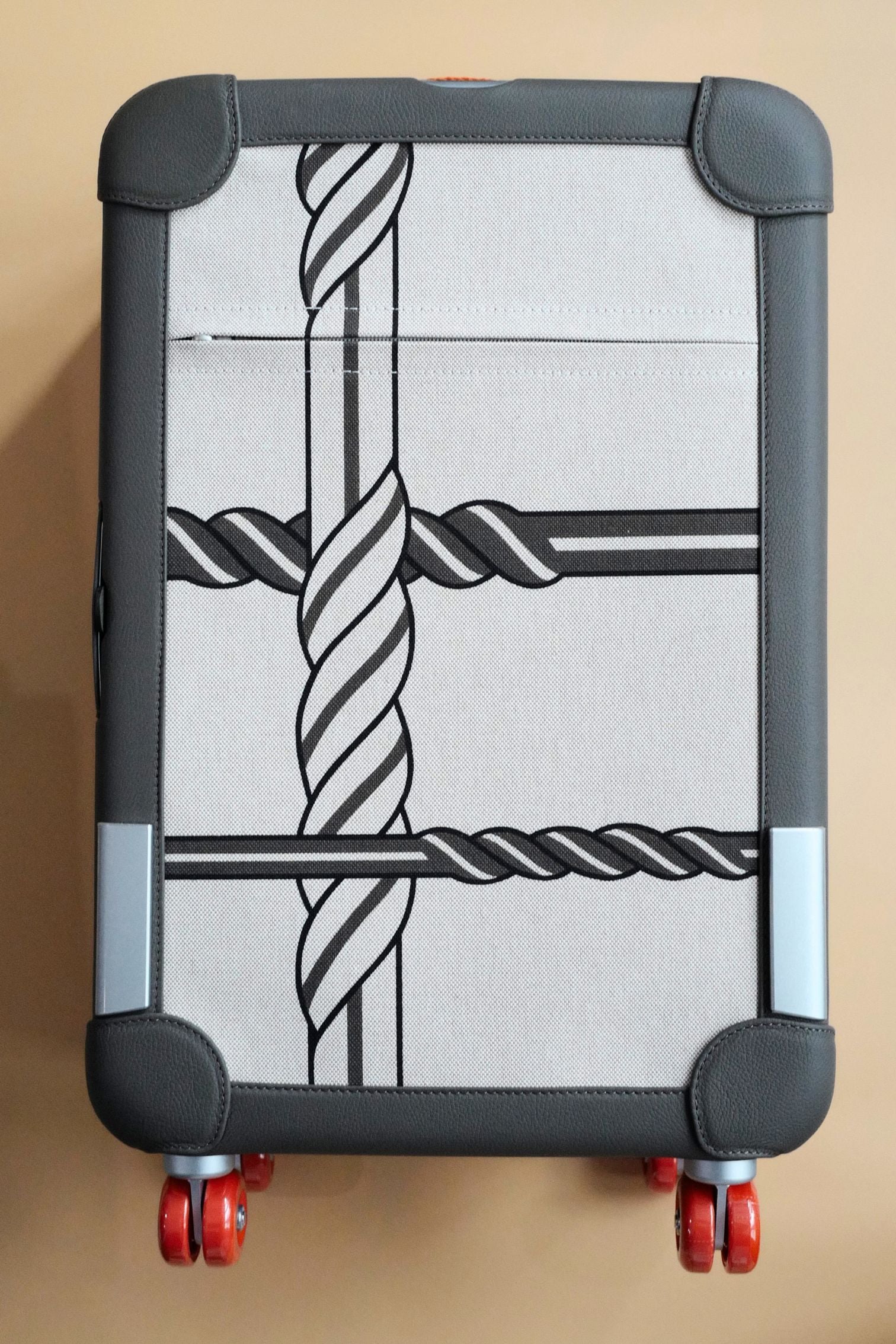 Hermès R.M.S II Cabin Suitcase Toile H Plume Quadrige Étain/Ecru Régate