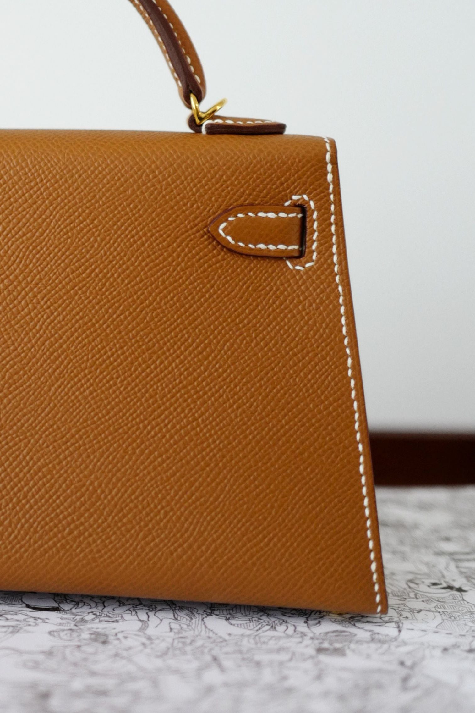 NEW Hermes Mini Kelly Gold Epsom Calfskin Gold Hardware
