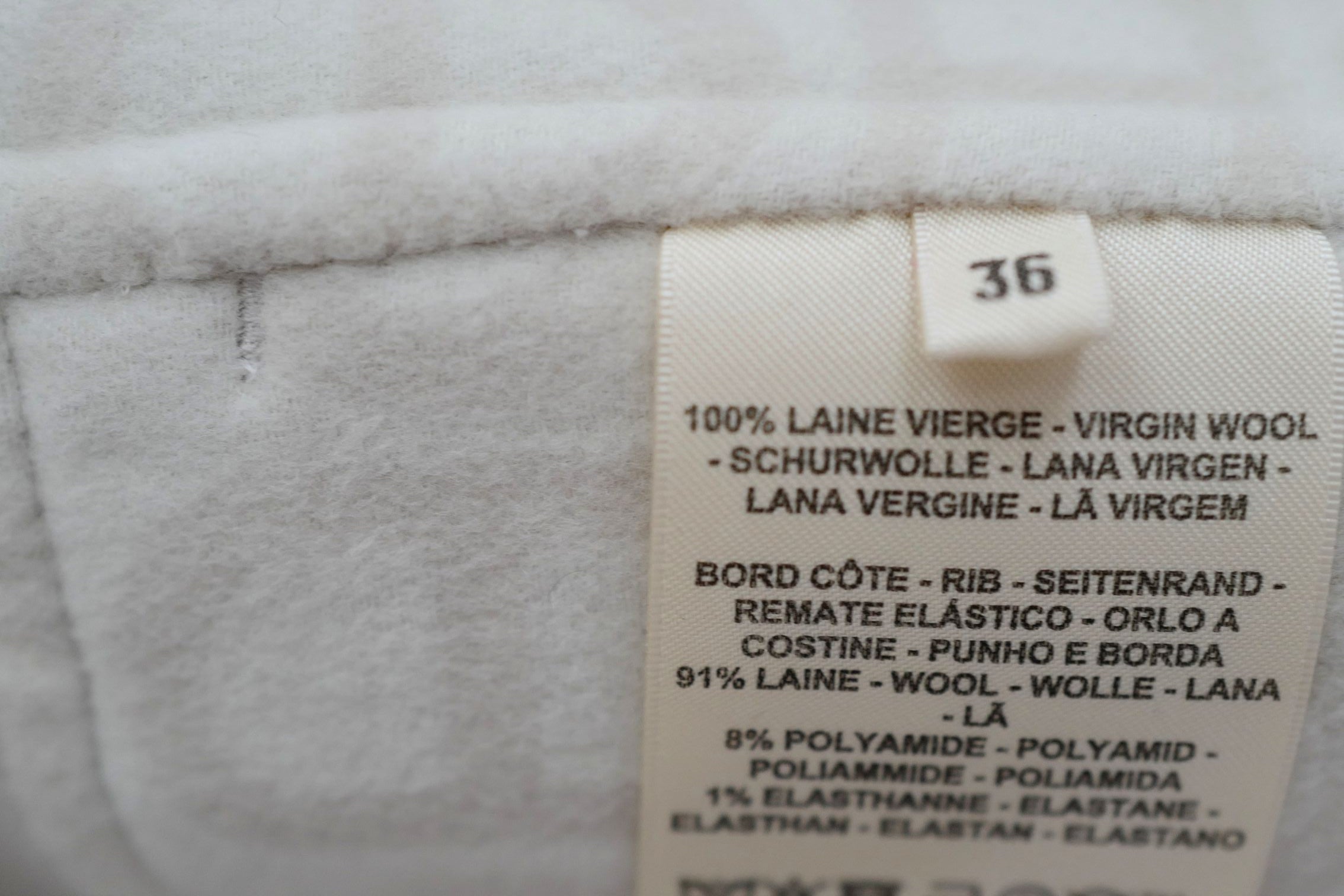 Hermès Jacket Chaine d'Ancre Blanc Sable Virgin Wool Size 36