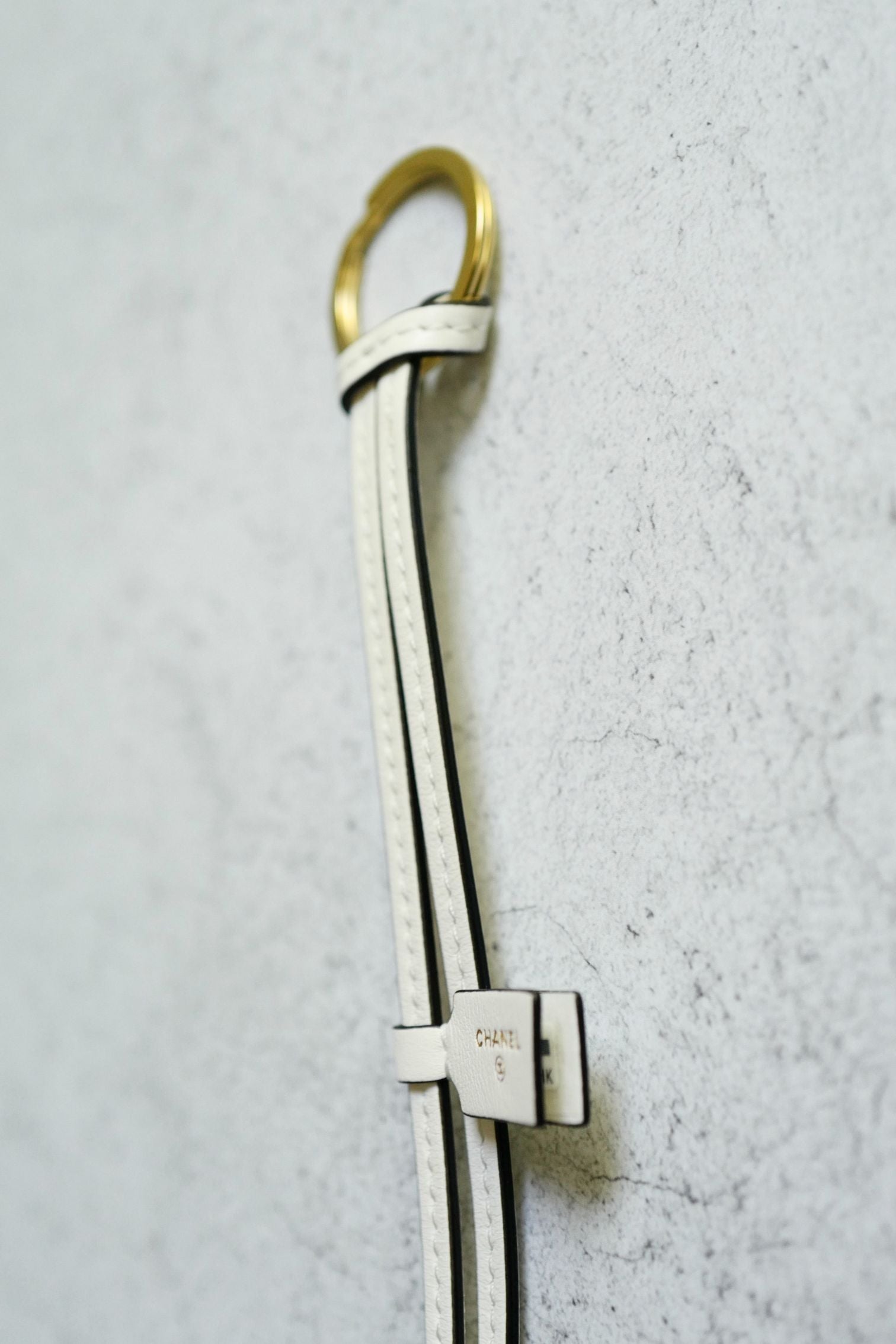 Chanel 26S Mini Bag Charm White Lambskin Leather