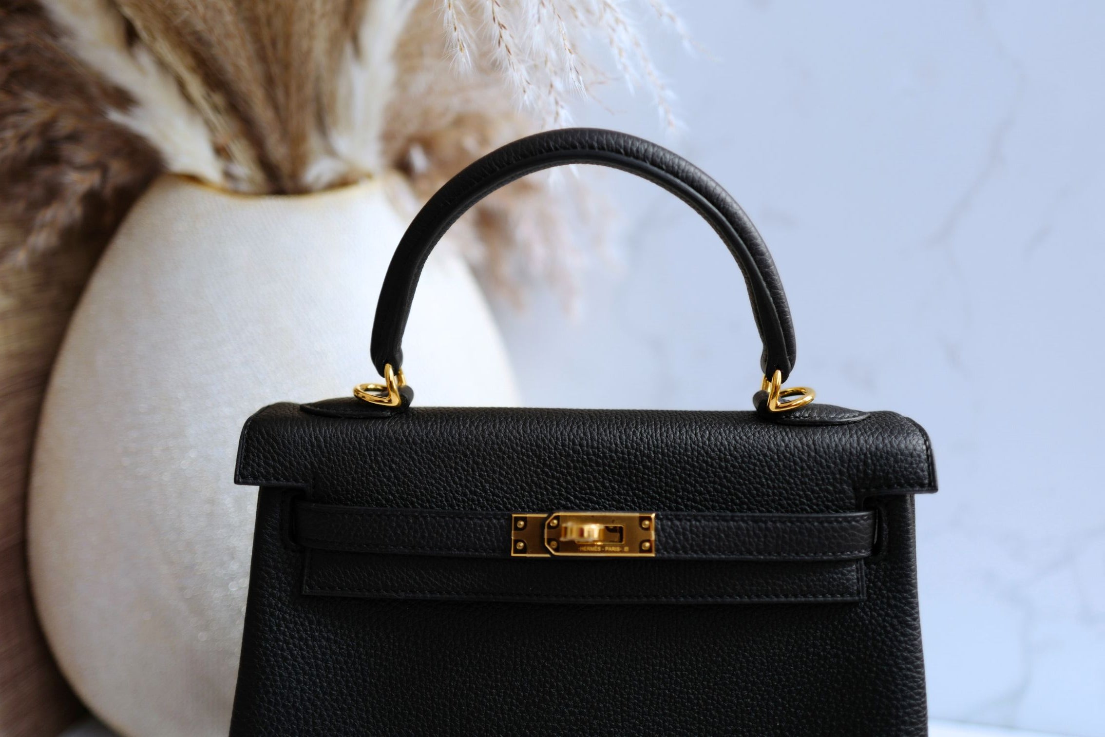 Hermès Kelly 25 Retourne Black Togo Leather Gold Hardware 2025