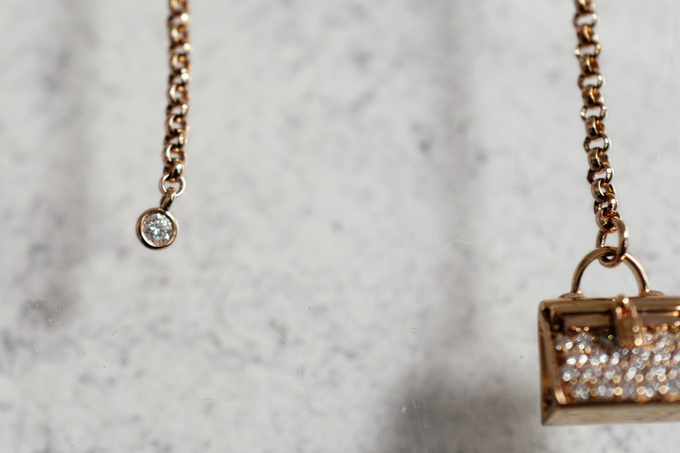 Hermes 18K Chaine Amulette Kelly Diamonds Rose Gold Ear Studs Earrings BNIB $10K