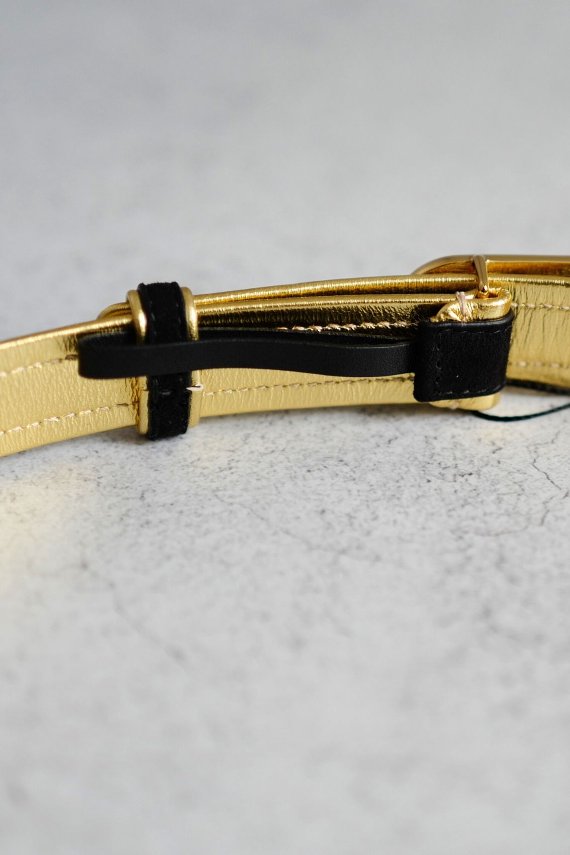 Chanel 24S Womens Leather Belt in Goatskin, Lambskin & Metal Black & Gold 80