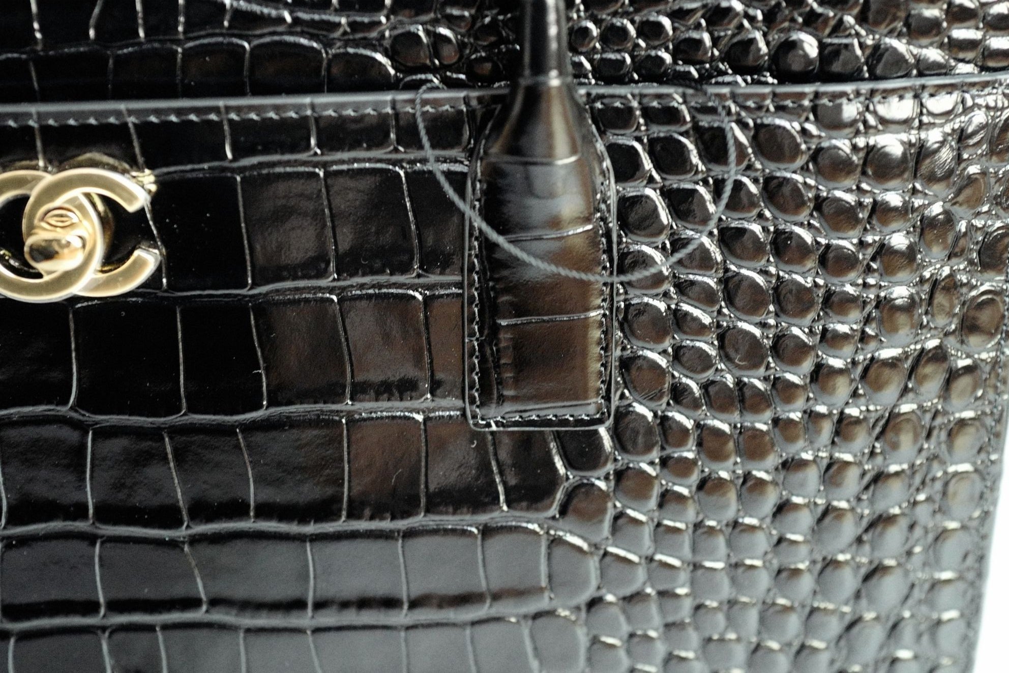 Chanel 26s Matthieu Blazy Small Shopping Bag Black Crocodile Embossed Calfskin Gold Hardware