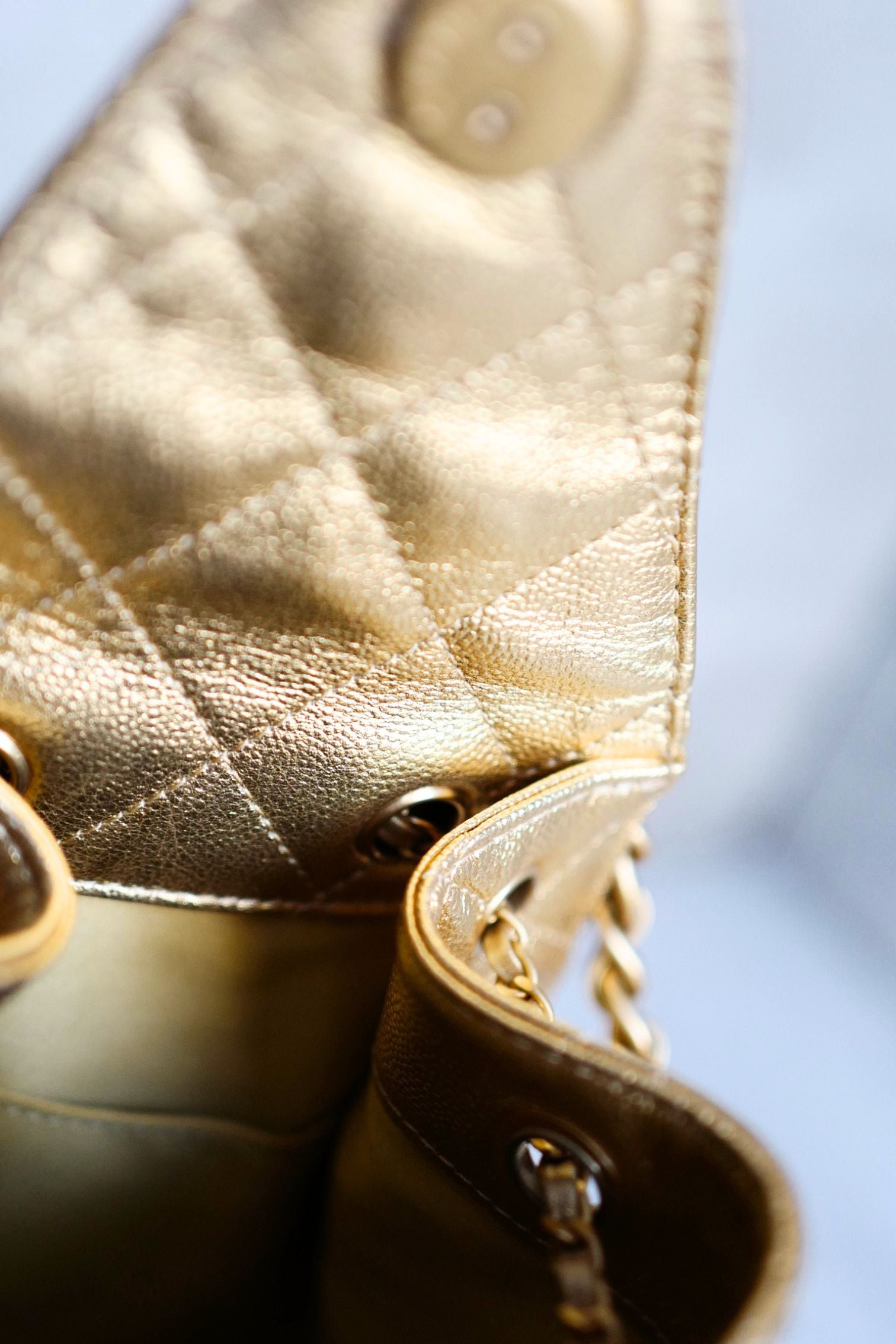 Chanel 26C Small Hobo Gold Metallic Grained Calfskin Gold Hardware