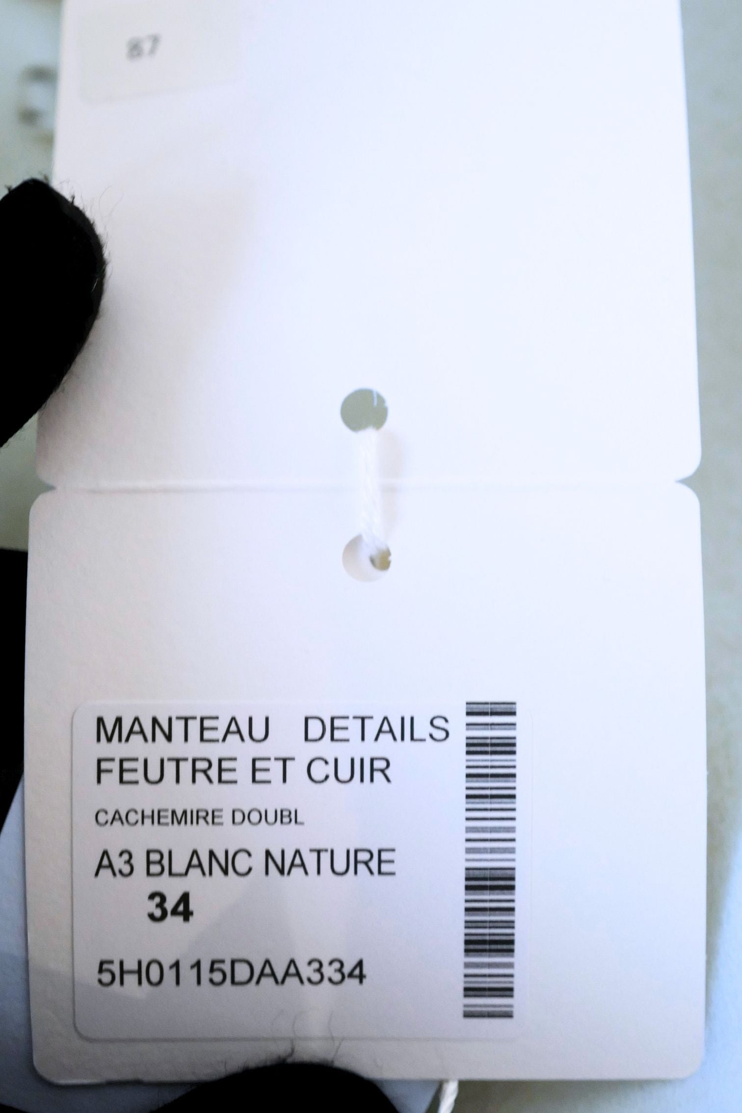 Hermès Double-Face Cashmere Coat with Felt & Leather Details in Natural White Size 34