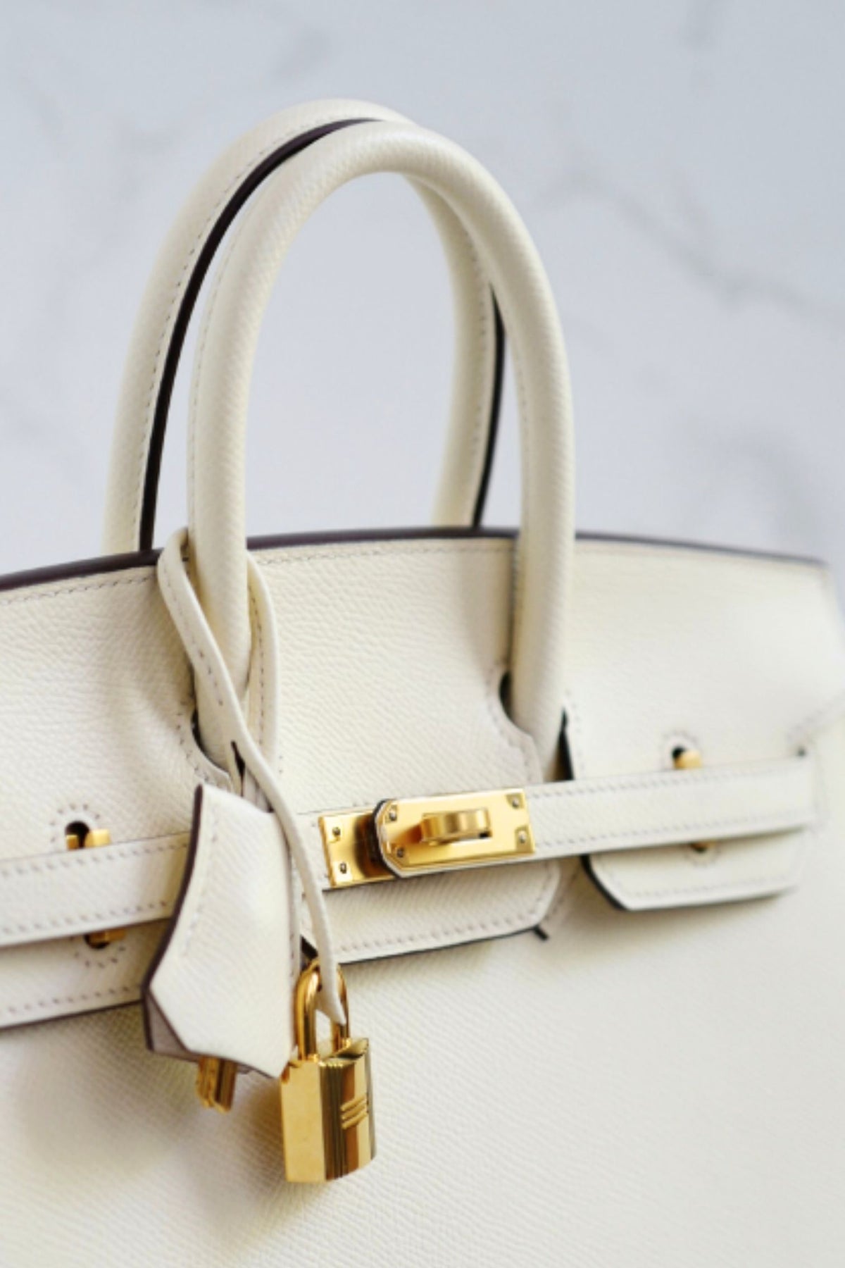 Hermes Birkin 25 Nata Epsom Sellier Gold Hardware