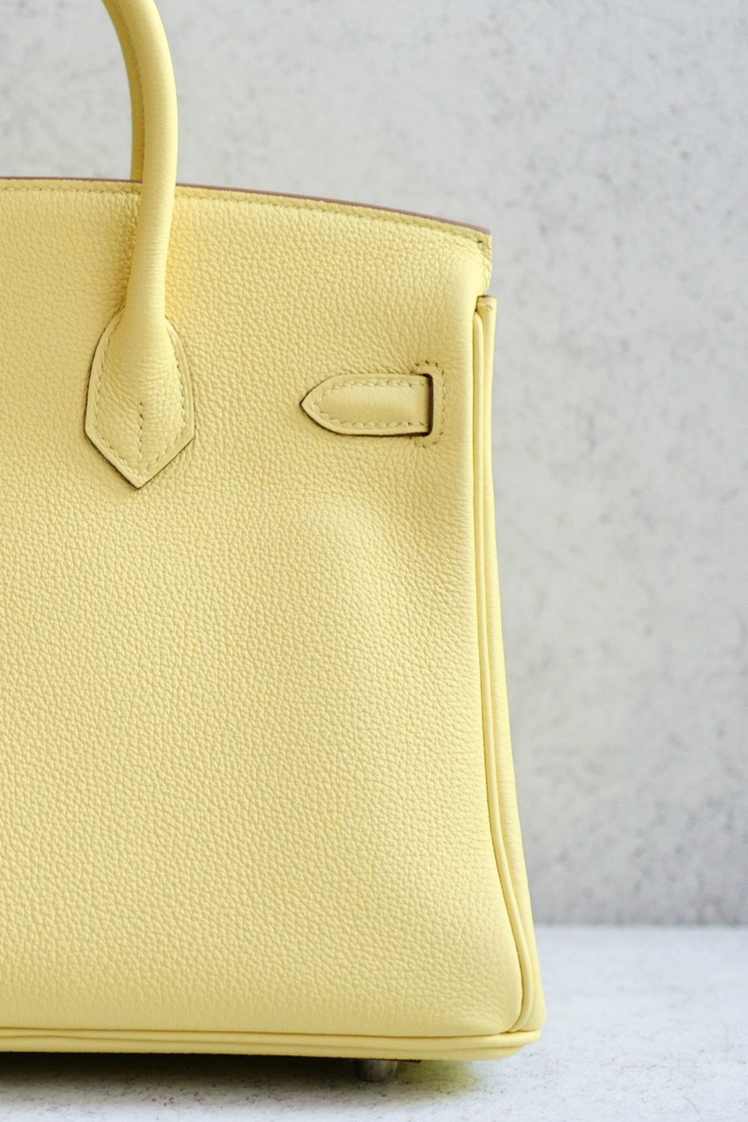 Hermès Birkin 25 Jaune Poussin Togo Leather Palladium Hardware G Stamp