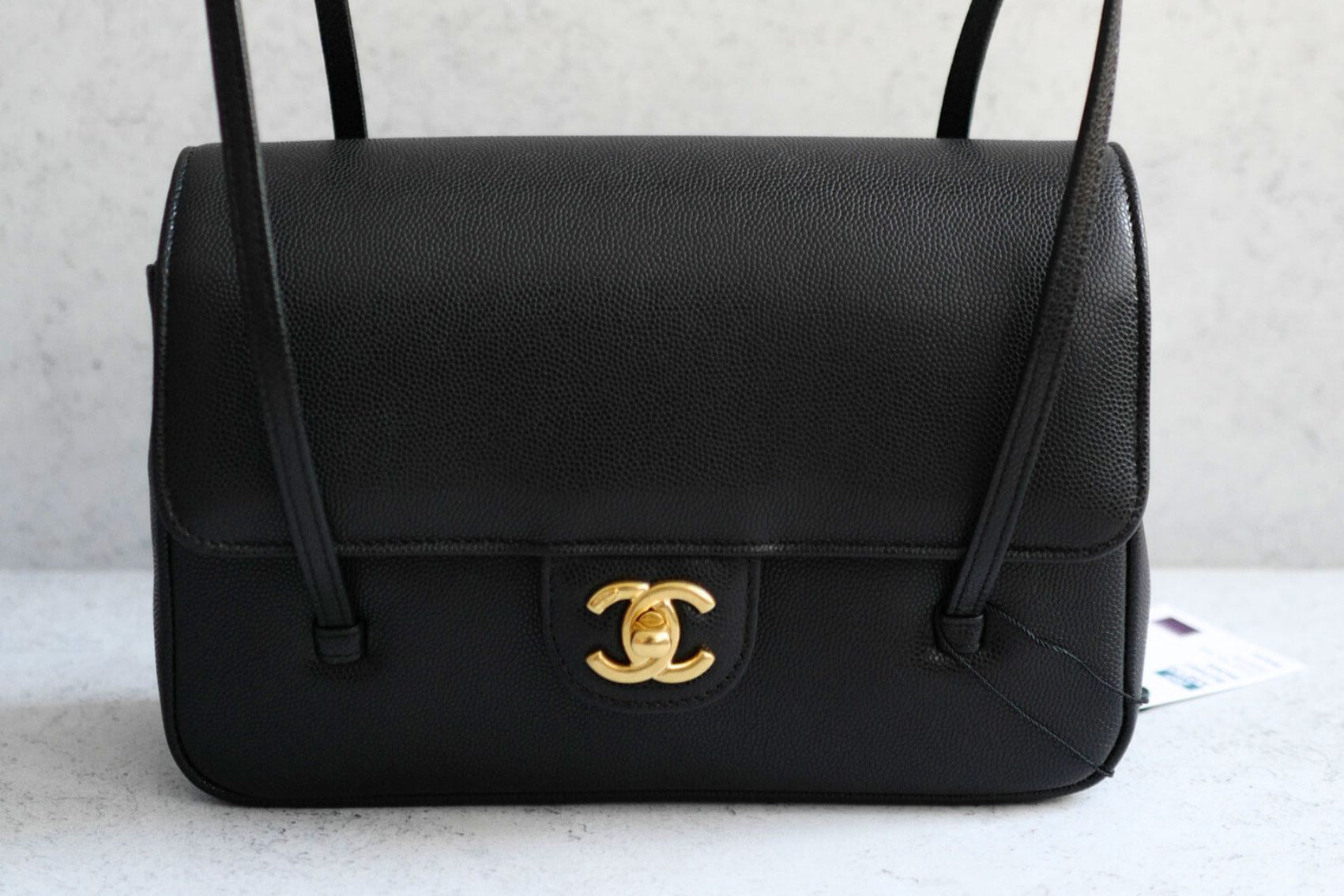 Chanel 26s Preppy Coco 22 Small Black Grained Shiny Calfskin With Gold Hardware