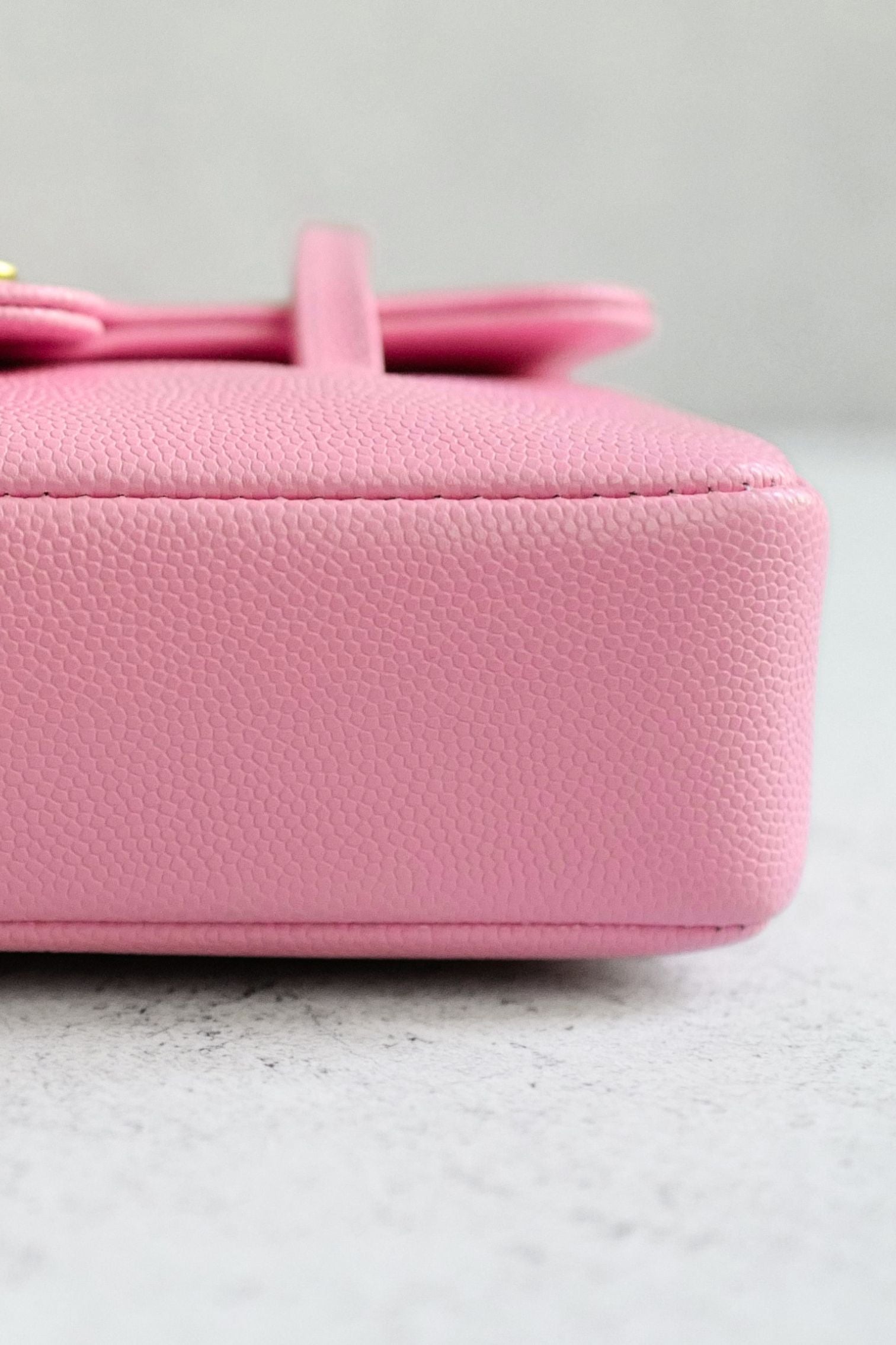 Chanel 26s Preppy Coco 17 Pink Grained Shiny Calfskin Gold Hardware