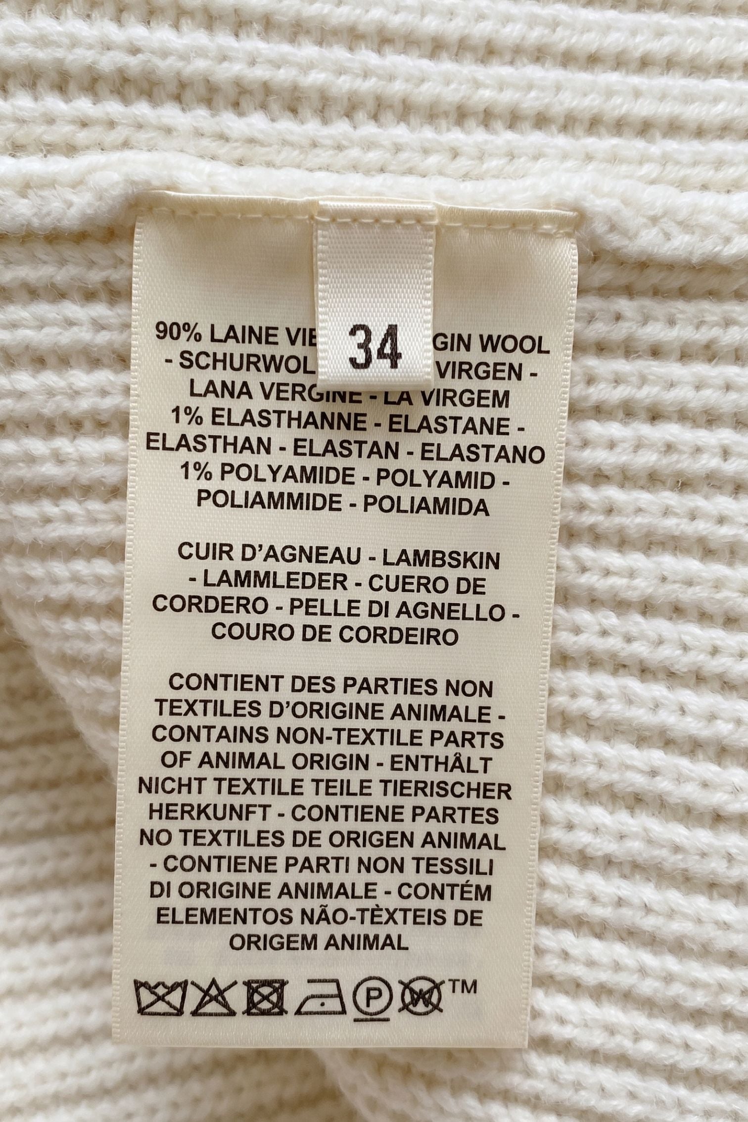 Hermès Blouson Cardigan Blanc Naturel Wool Knit Size 34