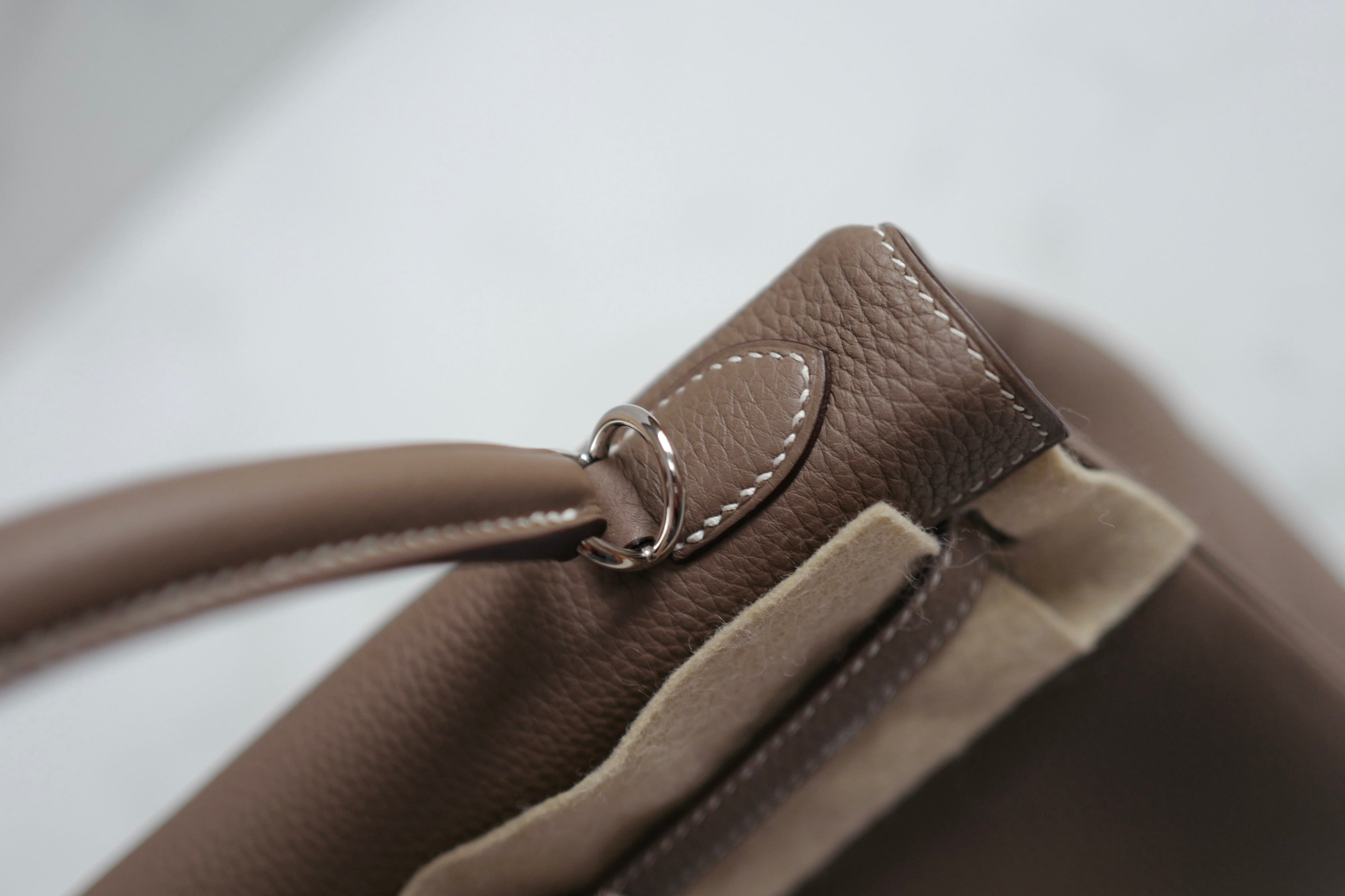 BNIB Hermes Kelly 25 Etoupe Togo Retourne Palladium HW Y 2020 NEW
