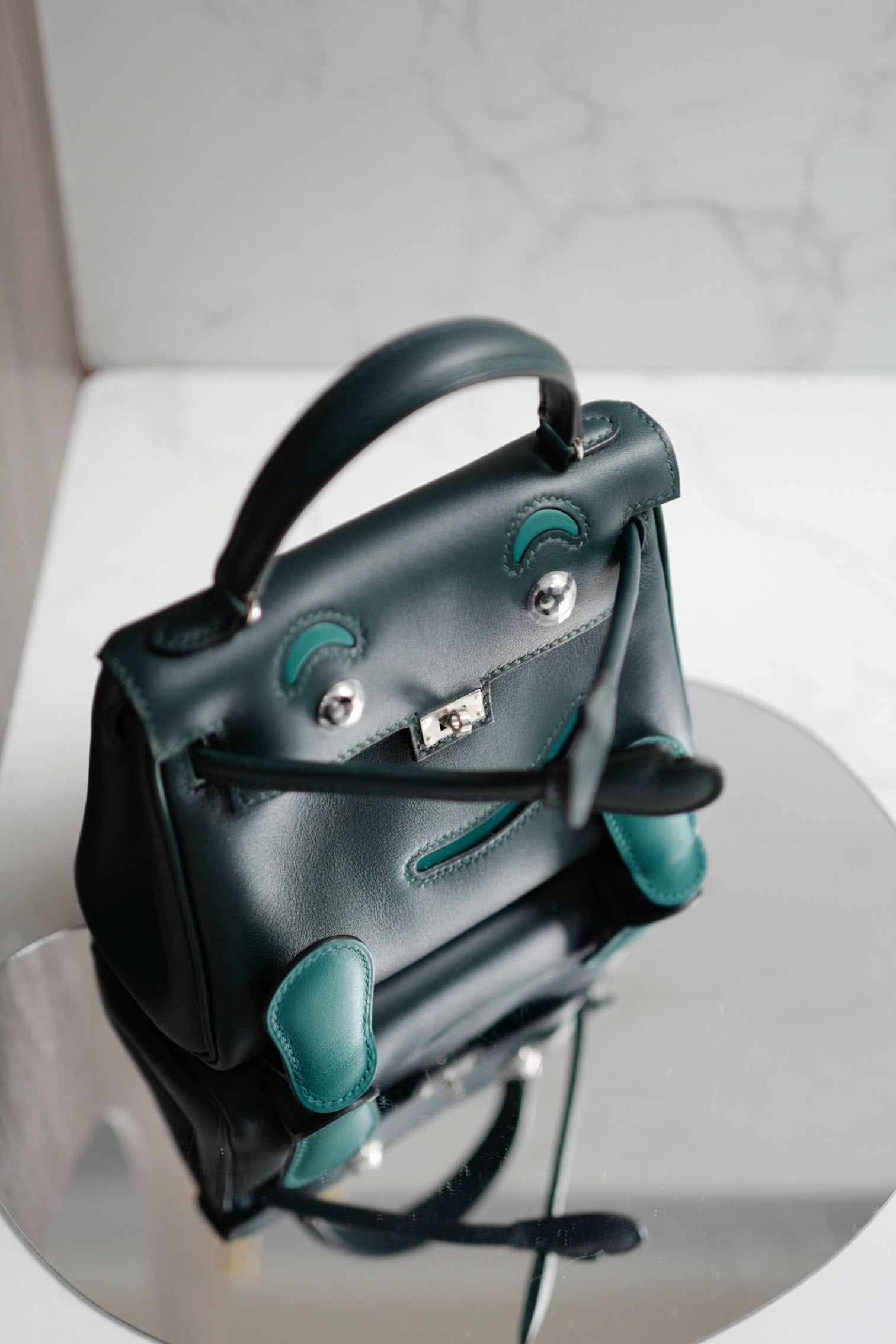BNIB Hermes Kelly Dole Swift Calfskin Vert Cypres Vert Bosphore PHW