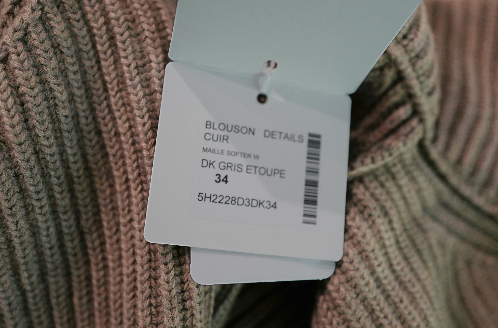 NEW Hermès Blouson Cardigan H Pockets Etoupe Size 34 Wool Jacket