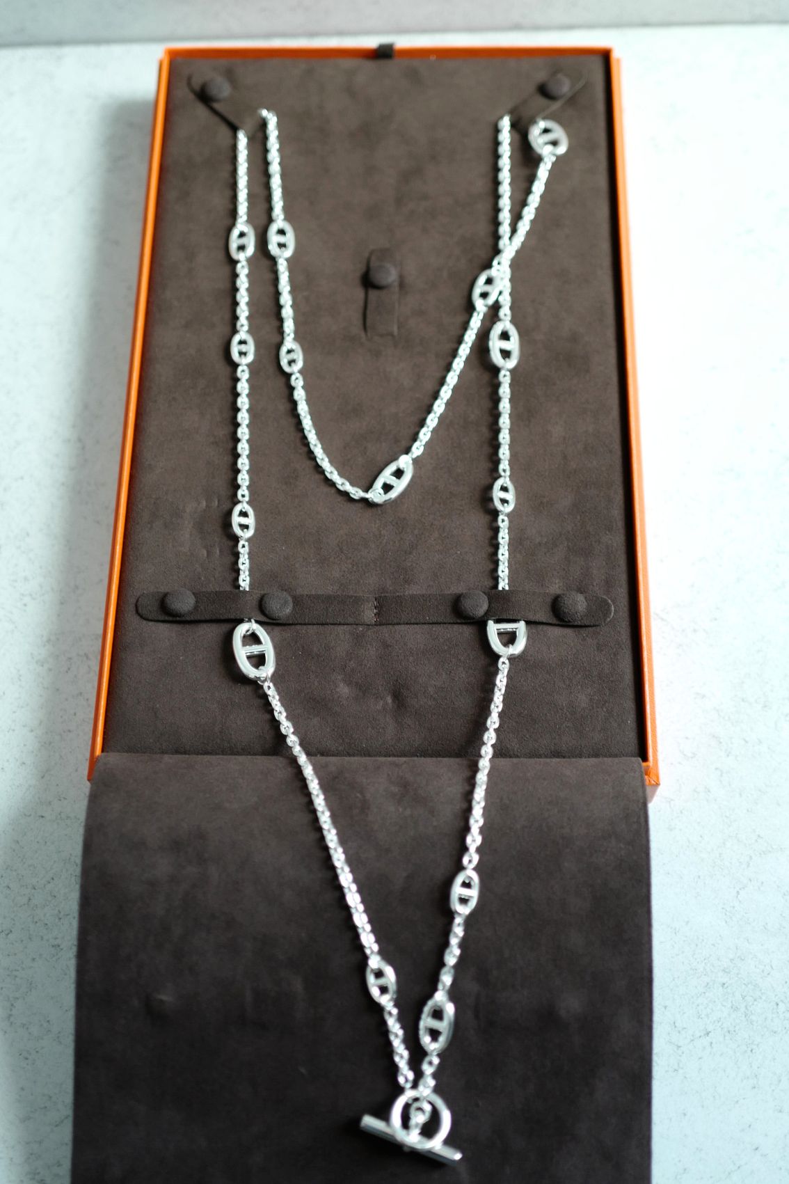 Hermès Farandole Long Necklace 120 Sterling Silver
