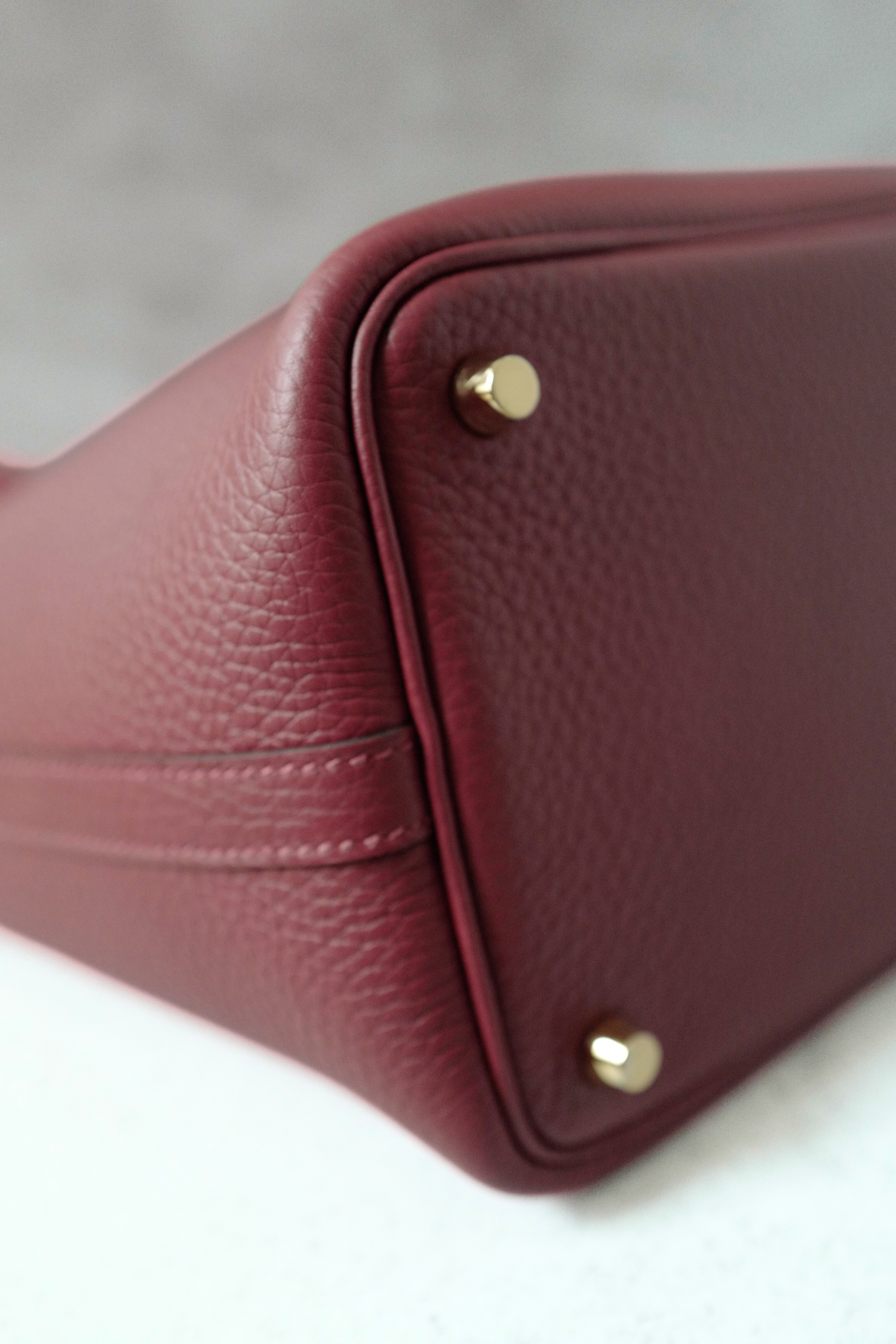 BNIB Hermès Picotin 18 Bag Rouge H Clemence Leather with Gold Hardware