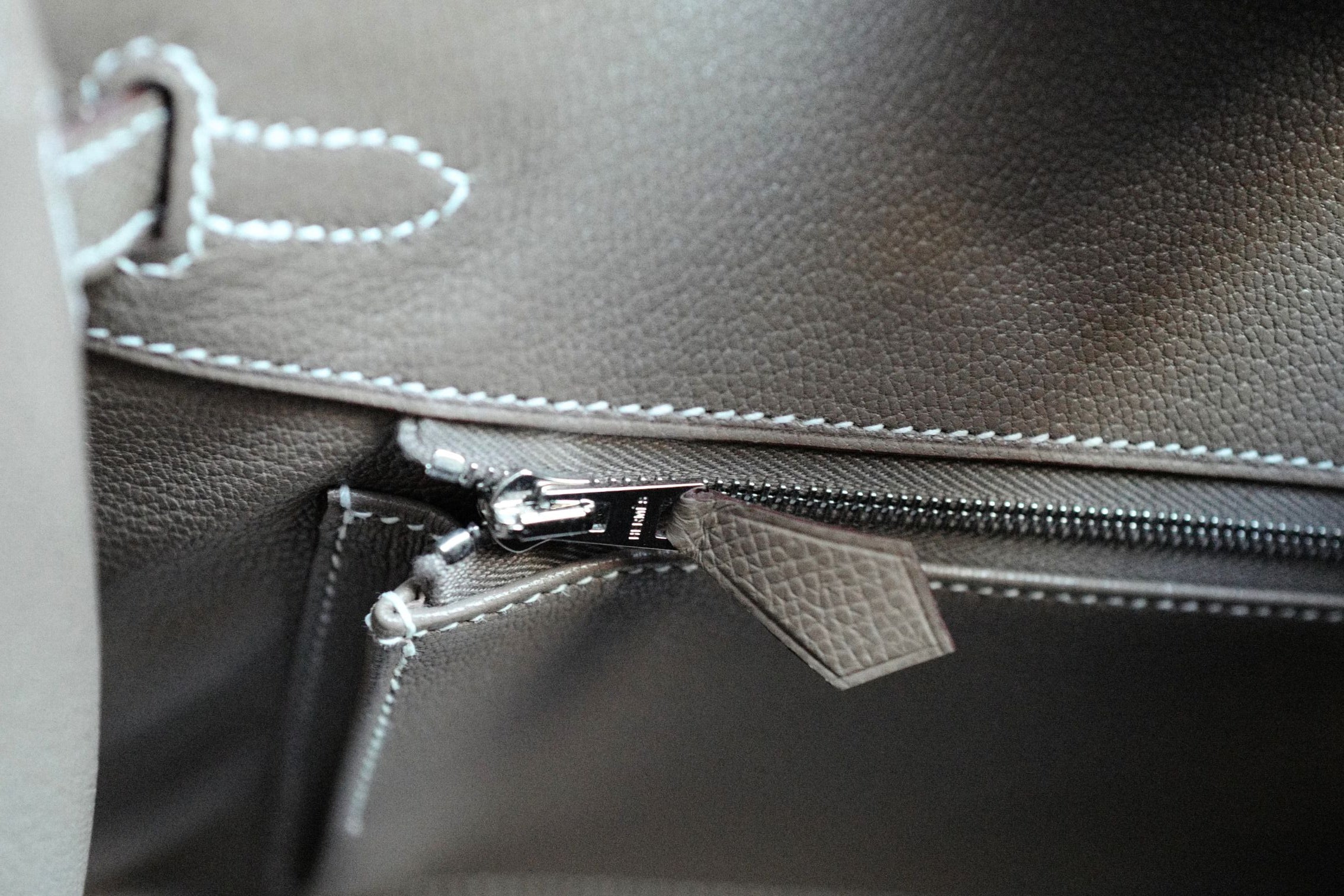 Hermès Birkin 25 Etoupe Epsom Sellier Palladium Hardware