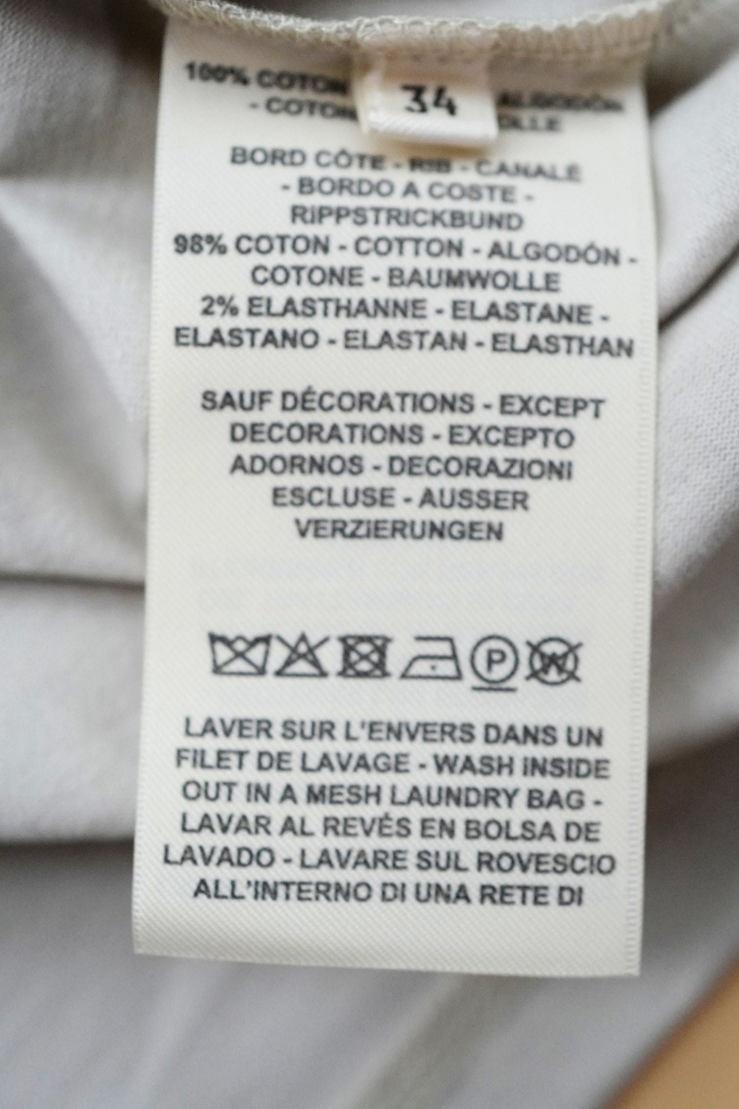 Hermès Embroidered Pocket T-shirt Beige Pierre D'Istrie Cotton Size 34