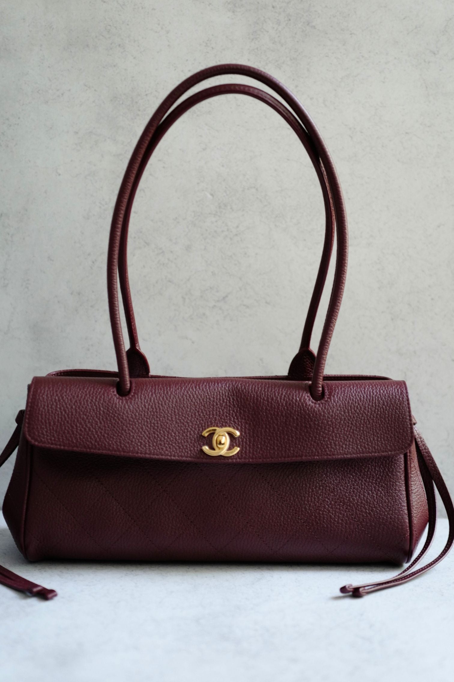 Chanel 26s Small Shopping Bag Matthieu Blazy Dark Burgundy Calfskin GHW