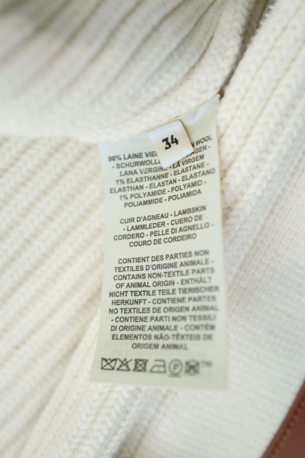 NEW Hermes Blouson Cardigan Wool Knit Blanc Naturel Size 34