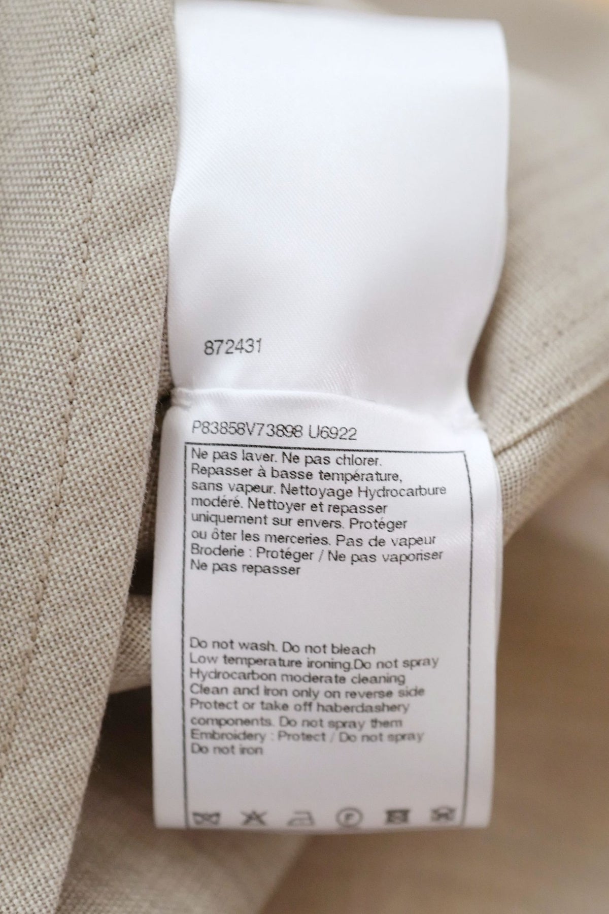 NEW Chanel 26K Women Shirt Wool Tailored Mushroom Beige Size 36