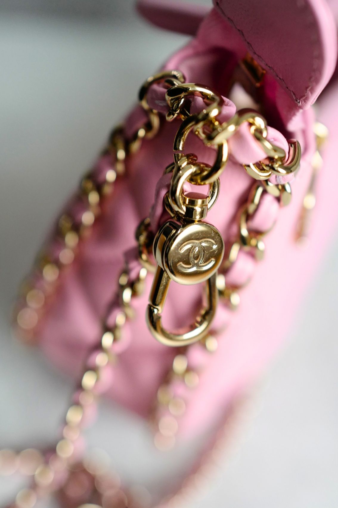 Chanel 23P Small Half Moon Hobo Bag In Lilac Pink With Gold Hardware