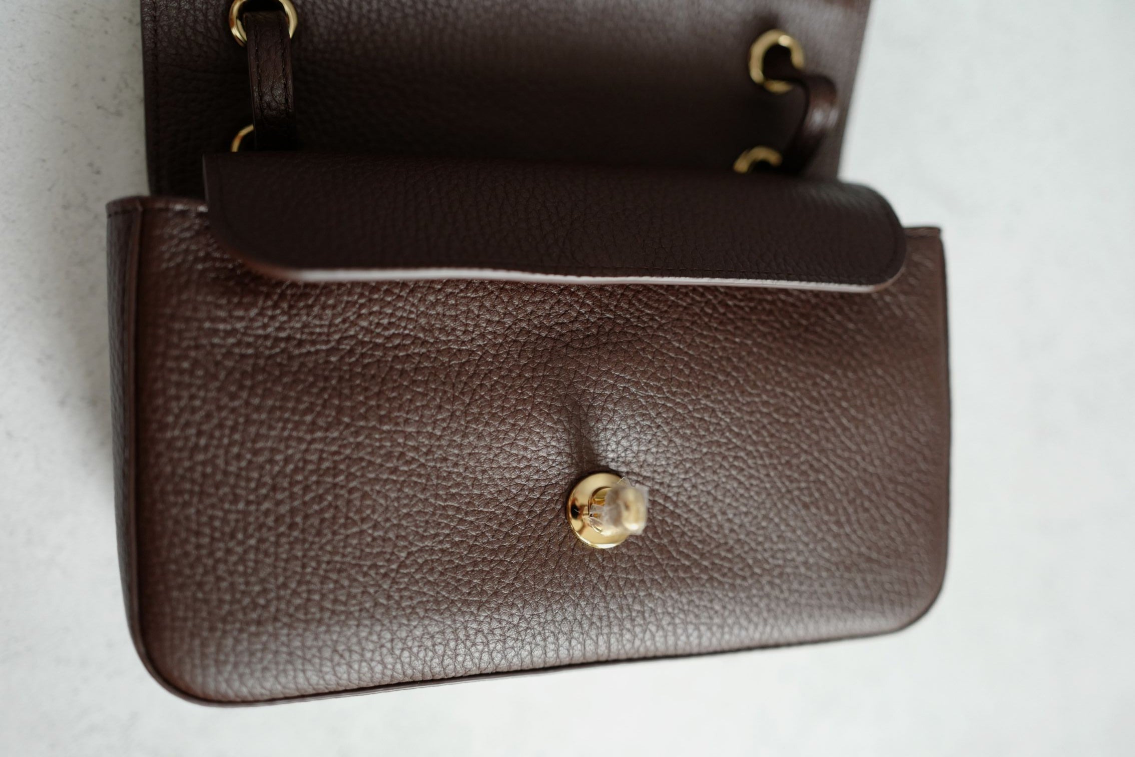 Chanel 26B Pre Fall Winter Mini Flap Bag Chocolate Brown Grained Calfskin GHW