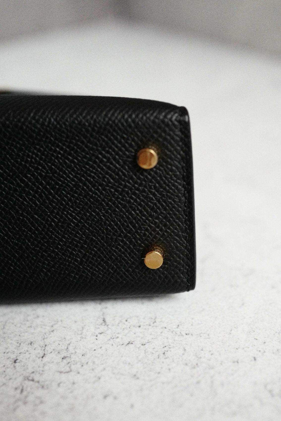 BNIB Hermès Mini Kelly 20 Black Epsom Leather with Gold Hardware Stamp W