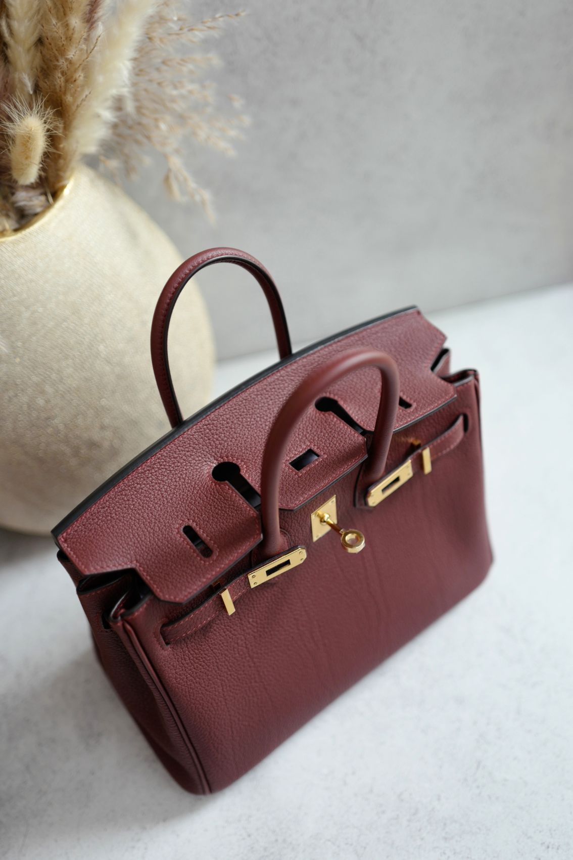 Hermes Birkin 25 Rouge H Togo Leather Gold Hardware K Stamp 2025