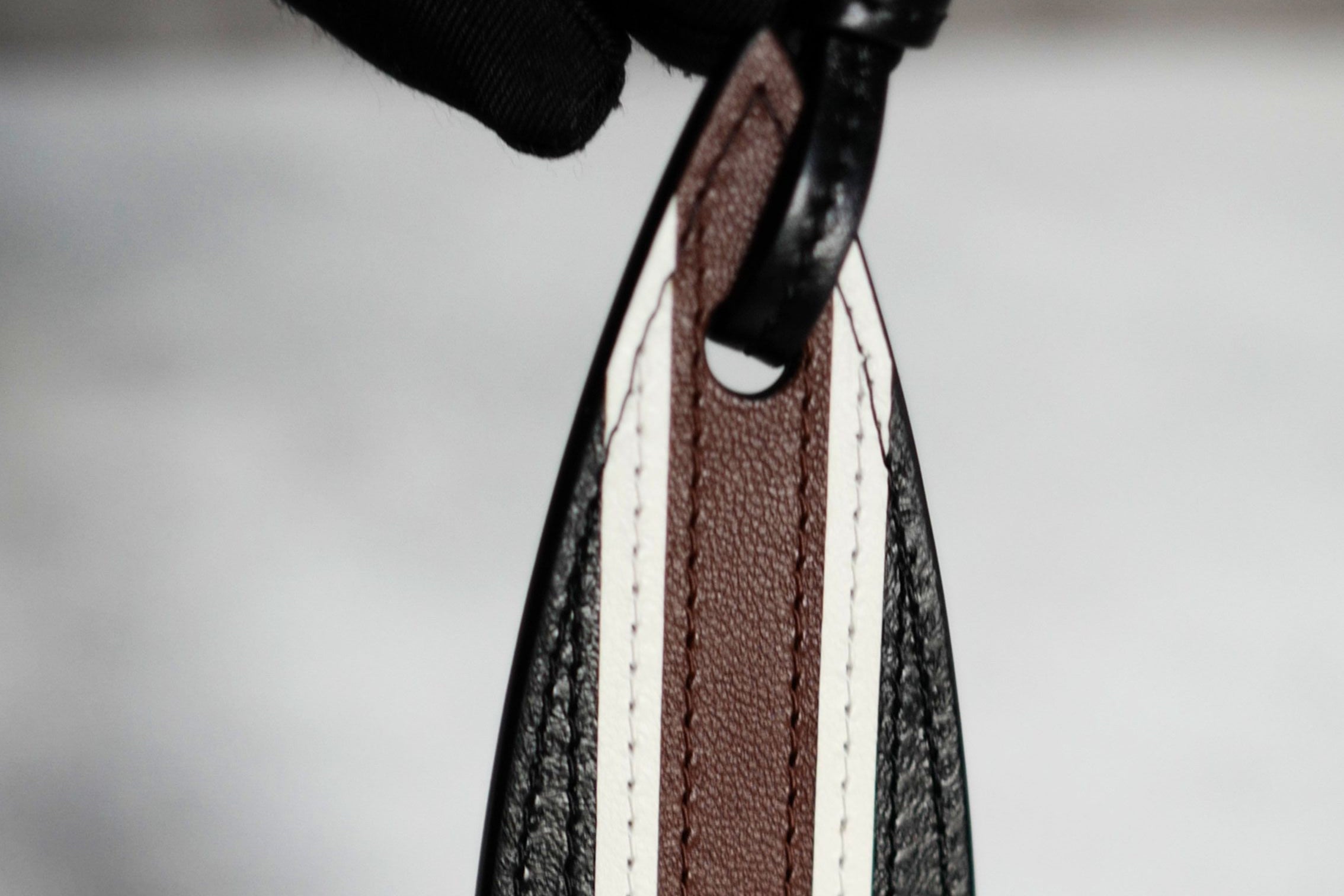 Chanel 26M Coco Beach Bag Charm Black/White/Brown Lambskin Leather