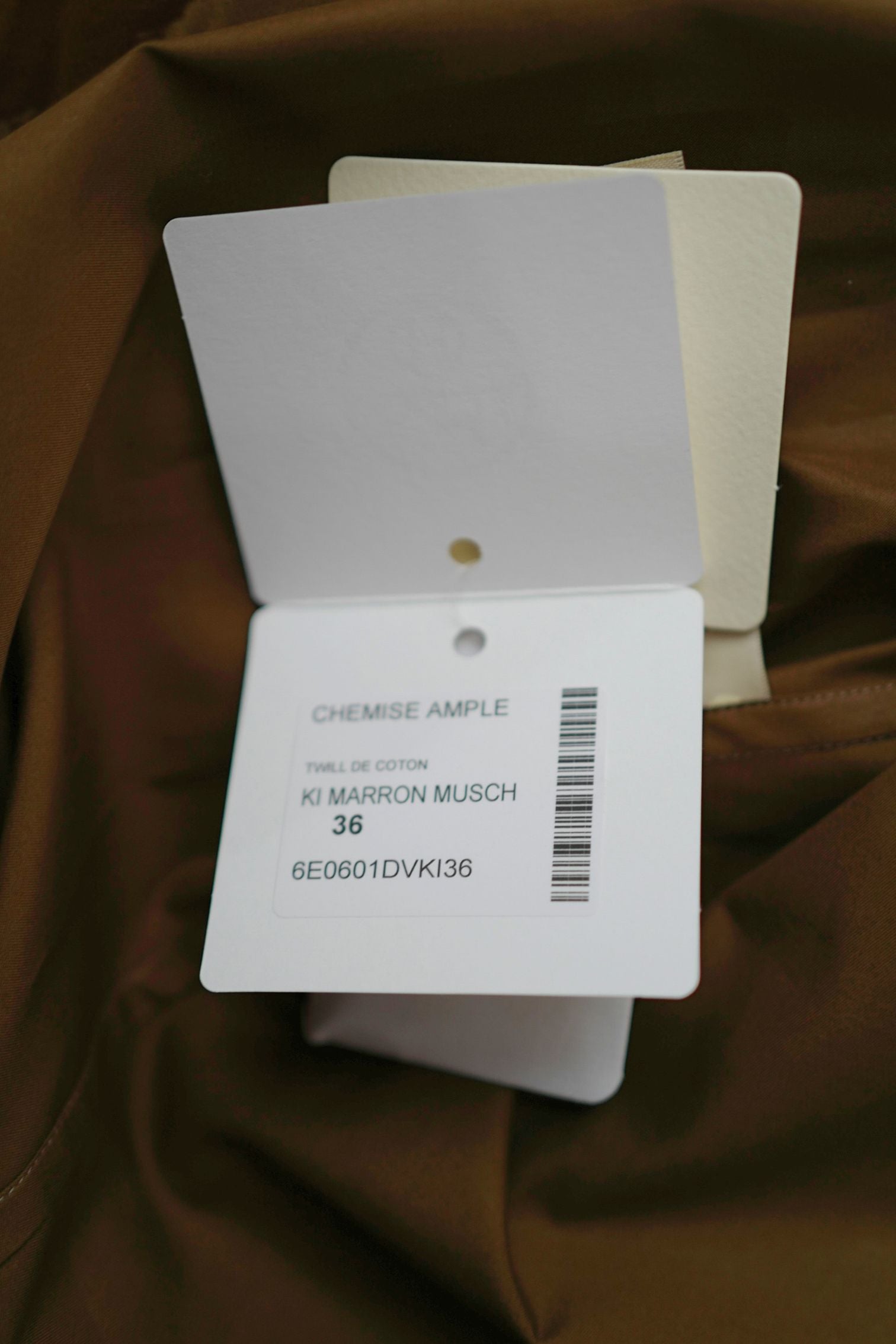 Hermès Women Shirt Marron Muschio Cotton Twill Size 36