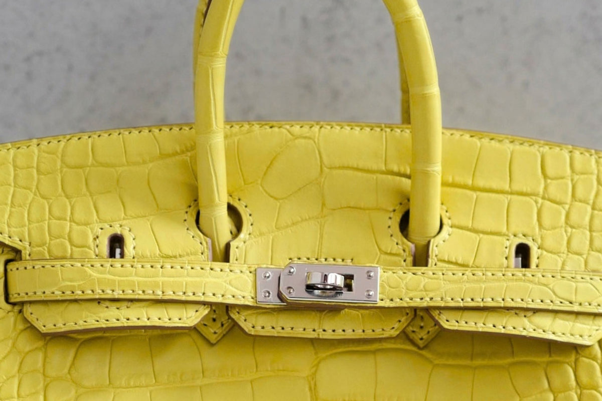 NEW Hermes Birkin 20 Lime Matte Alligator Sellier PHW W Stamp Limited Edition