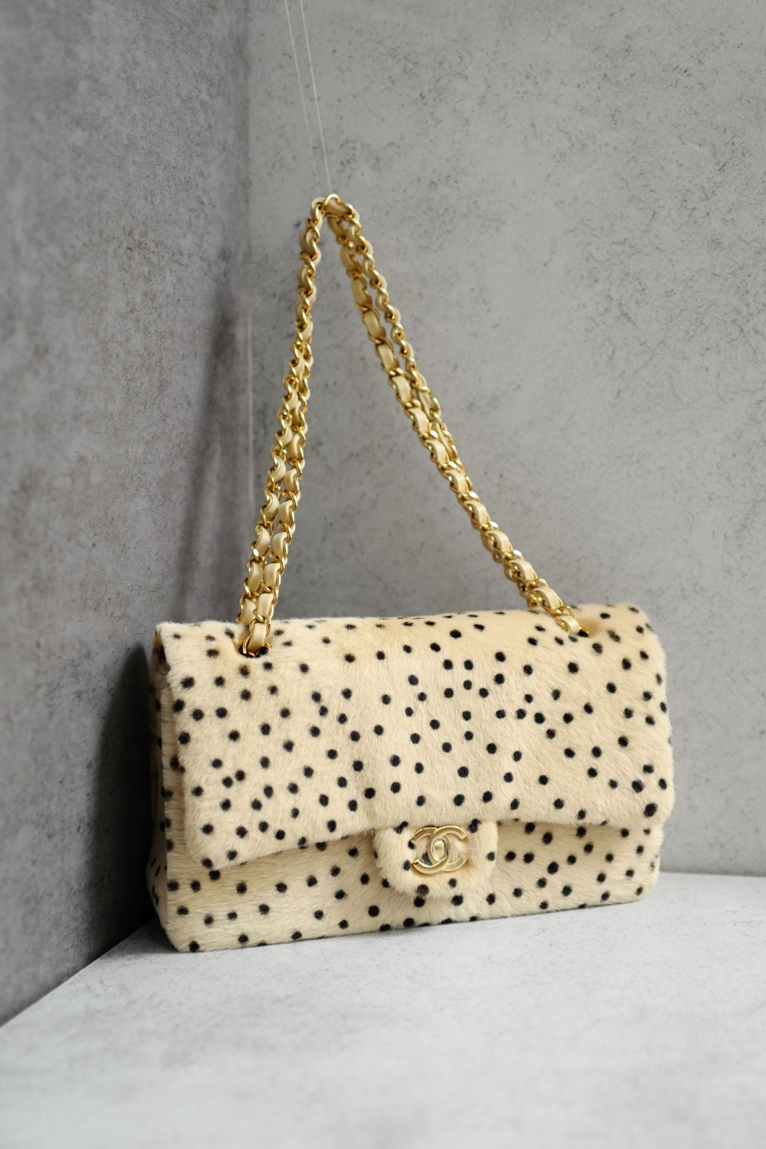 Chanel 26A Métiers d’Art Classic Flap Leopard Pony Lambskin Light Beige & Black