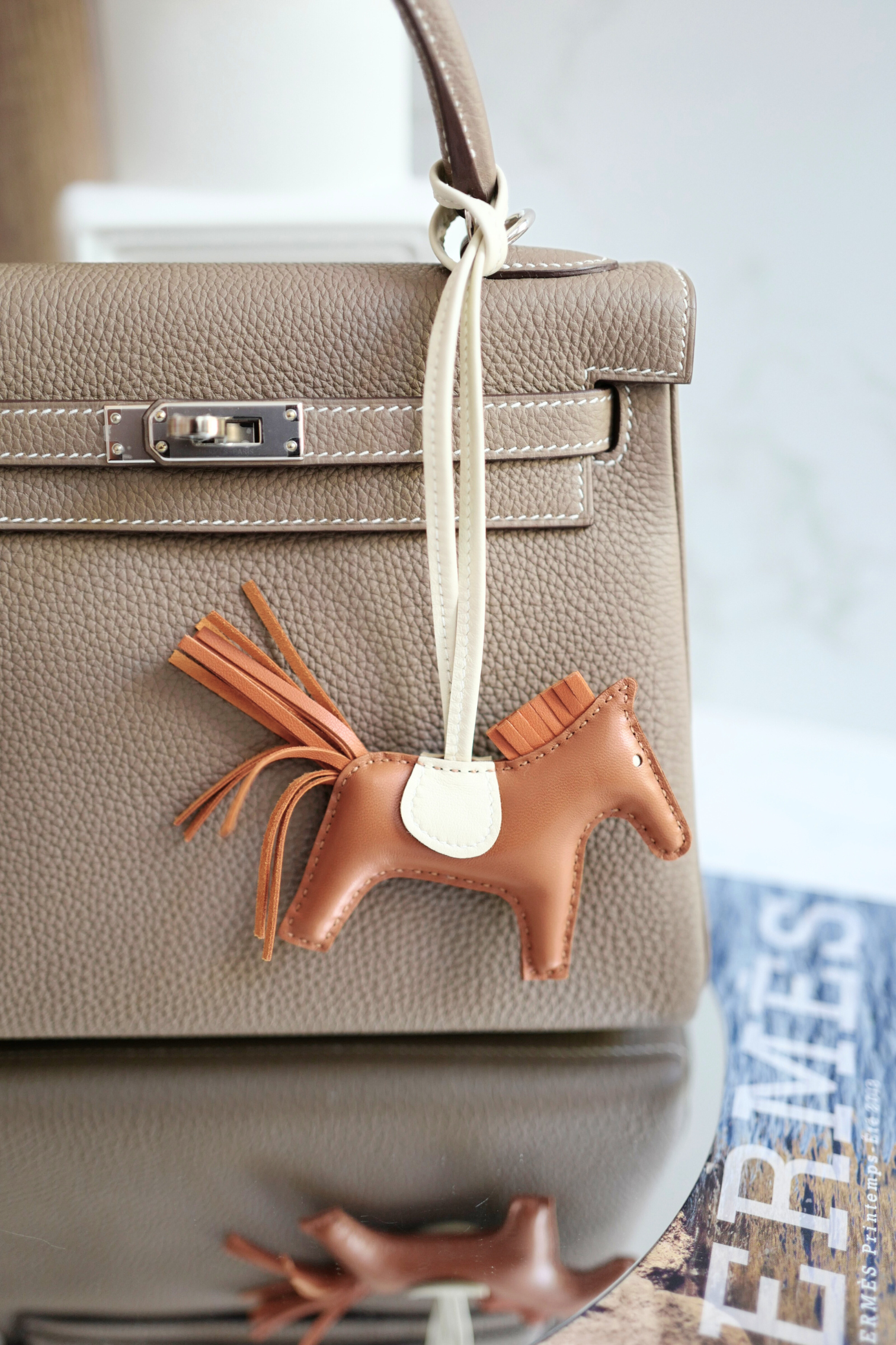 BNIB Hermes Rodeo PM Agneau Gold/Pain D'epice/Craie