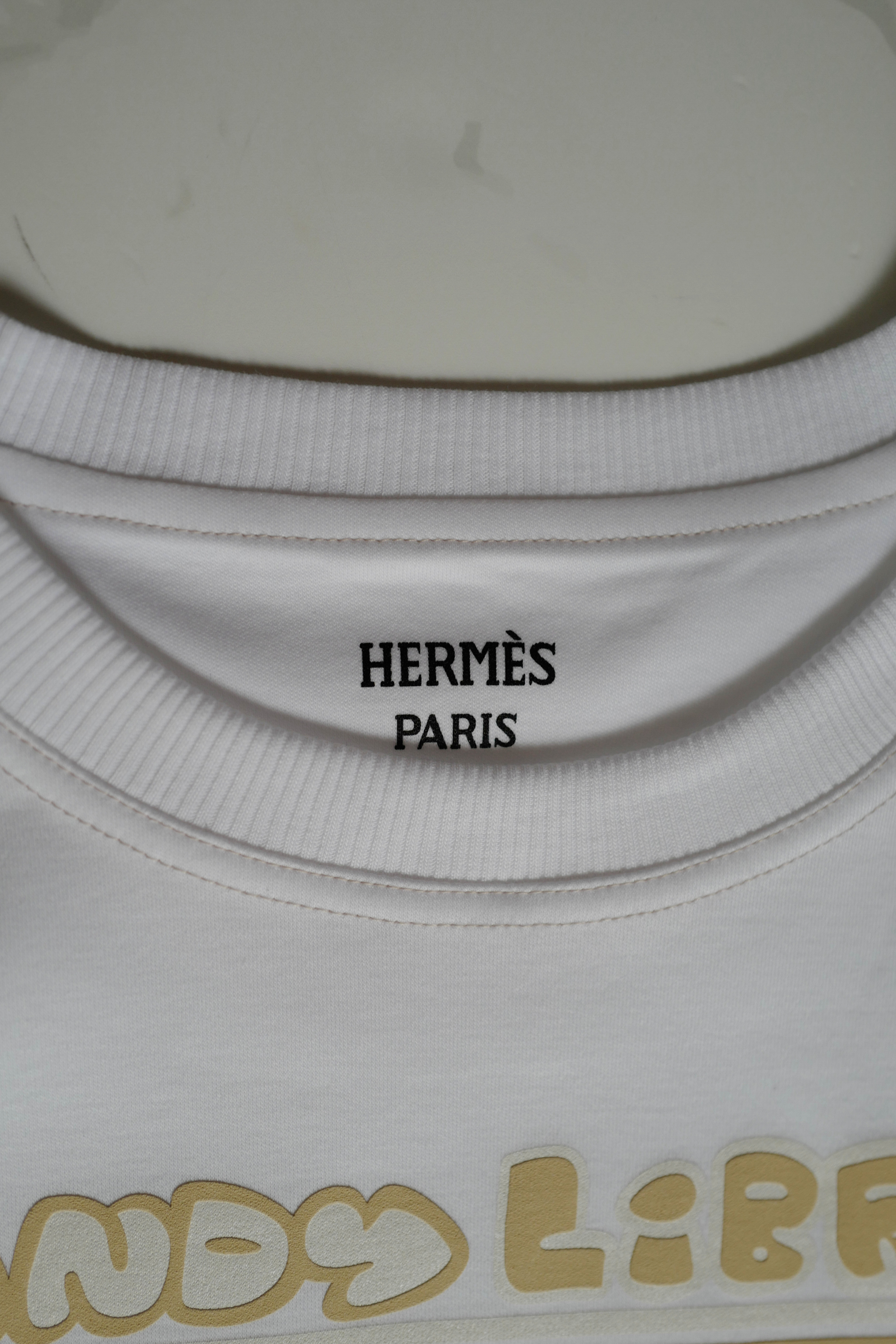 NEW Hermès Candy Libris Print T-Shirt White Cotton Size 38