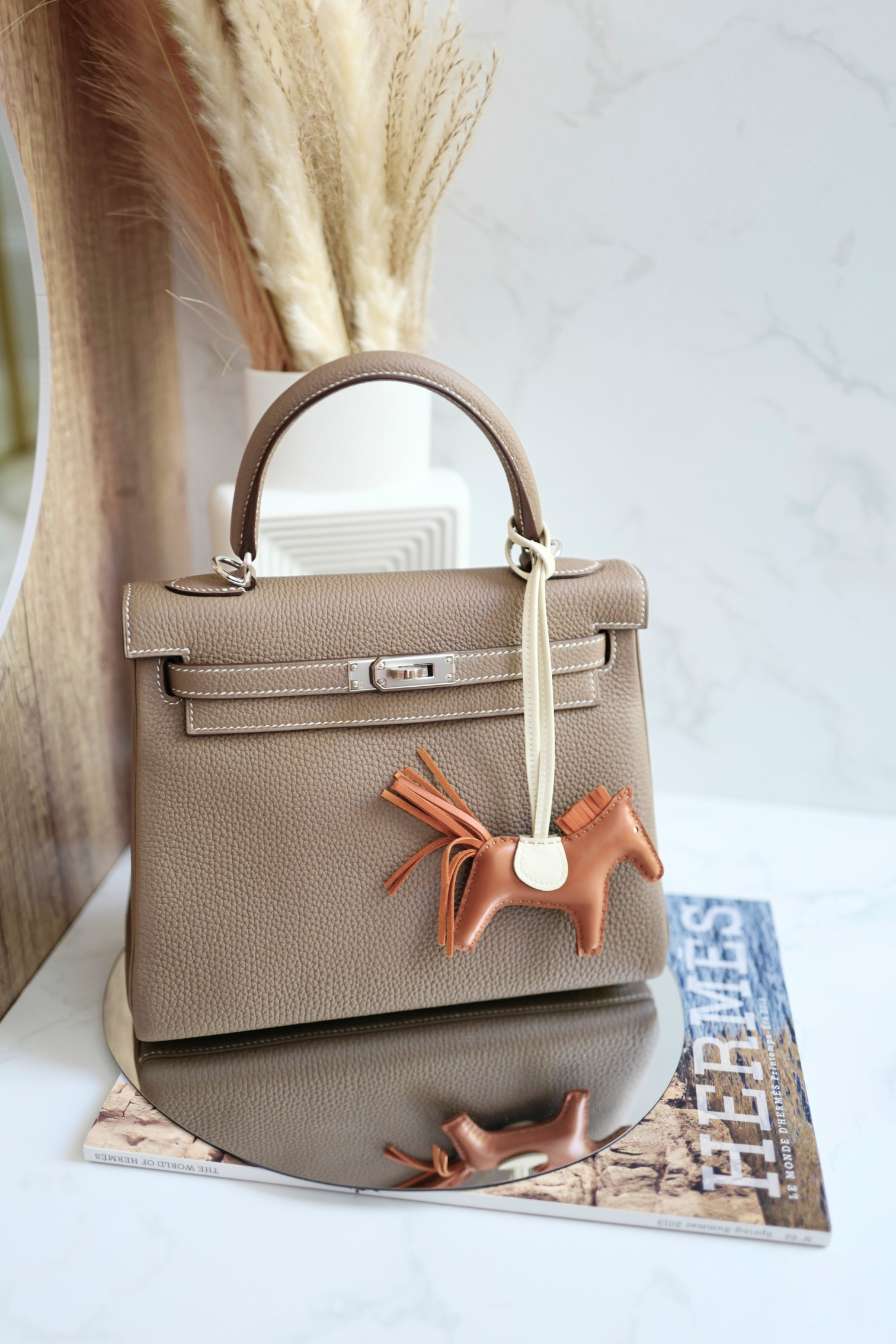 BNIB Hermes Rodeo PM Agneau Gold/Pain D'epice/Craie