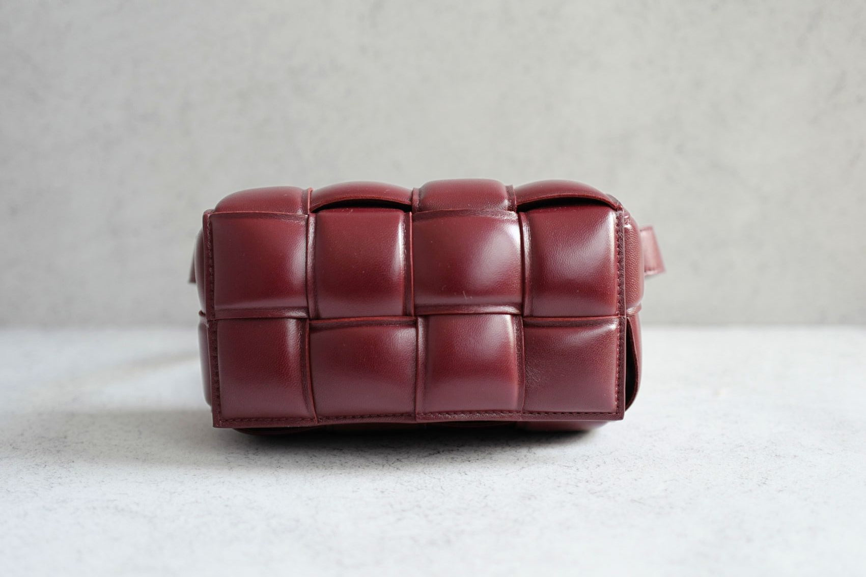 Bottega Veneta Padded Burgundy Small Cassette Belt Bag NEW