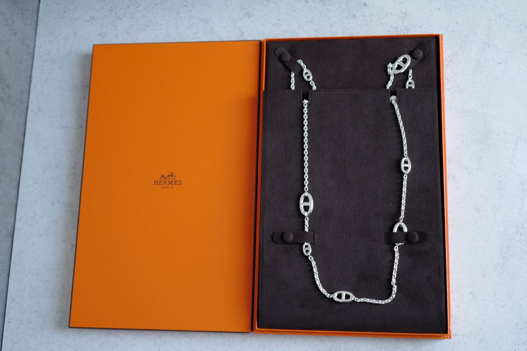 Hermès Farandole Long Necklace 160 Sterling Silver