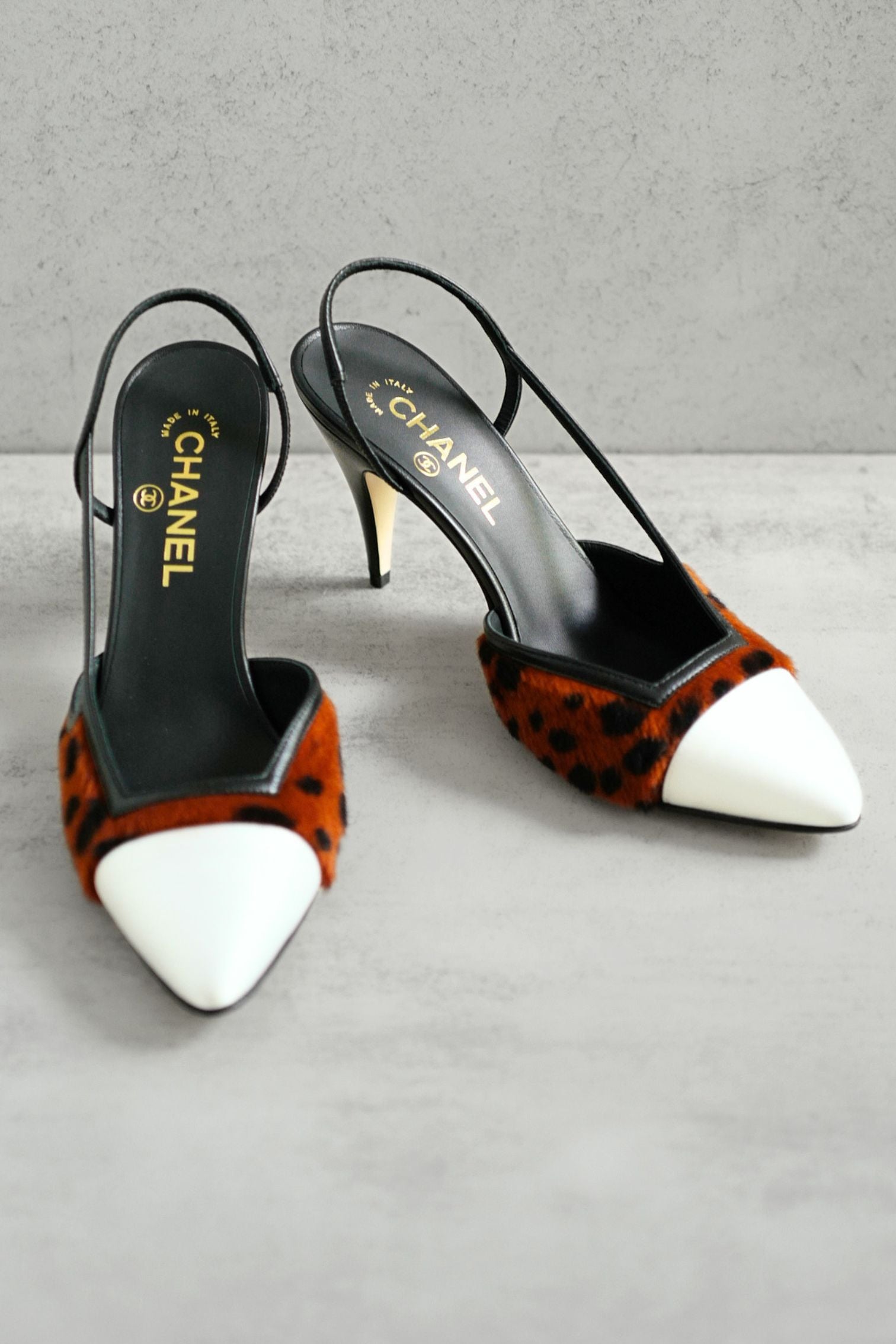 Chanel 26A Métiers d’Art Matthieu Blazy Slingback Heels Leopard size 38.5