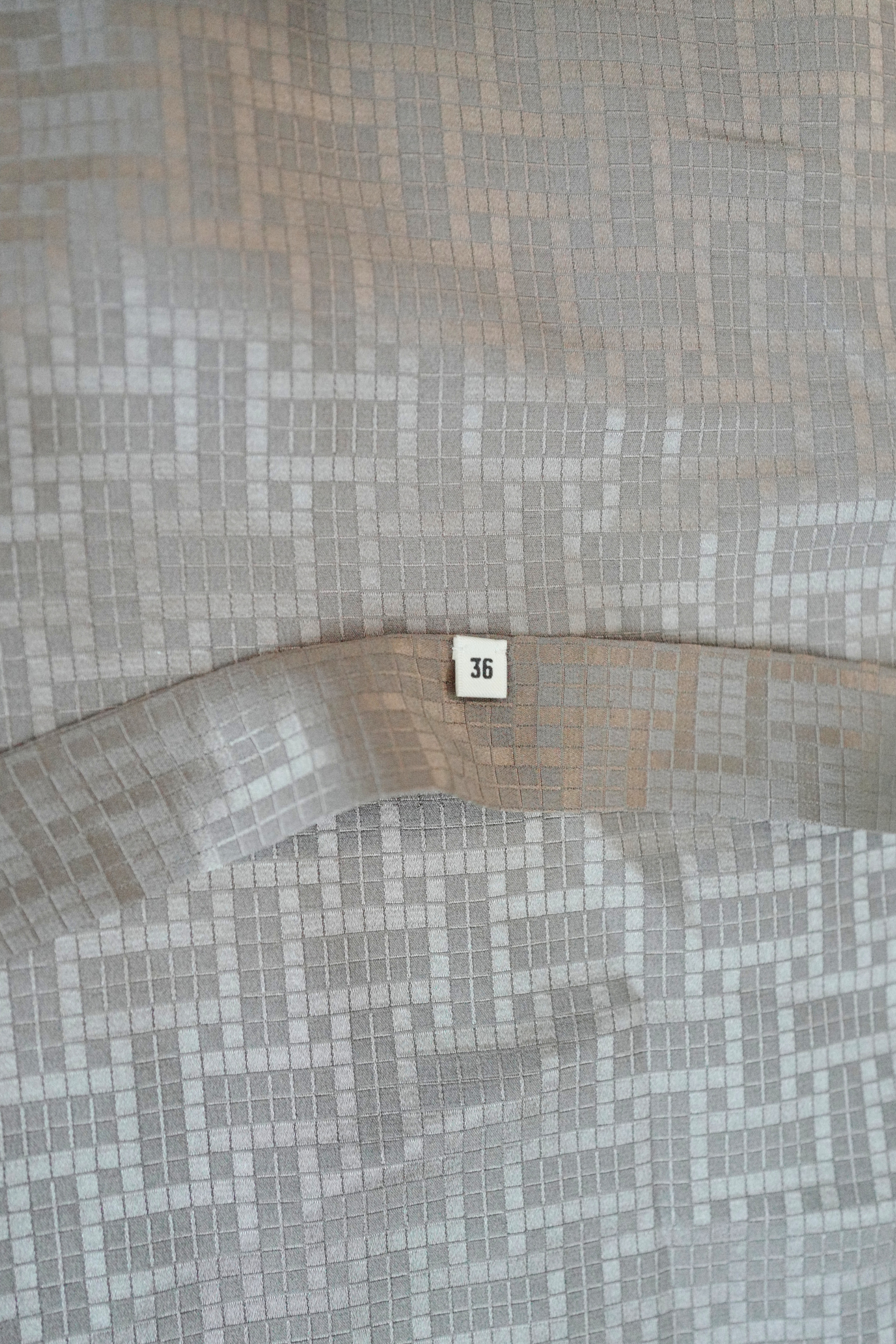 NEW Hermès Mosaique Belted Caftan Dress in Jacquard Silk Gris Étoupe Size 36