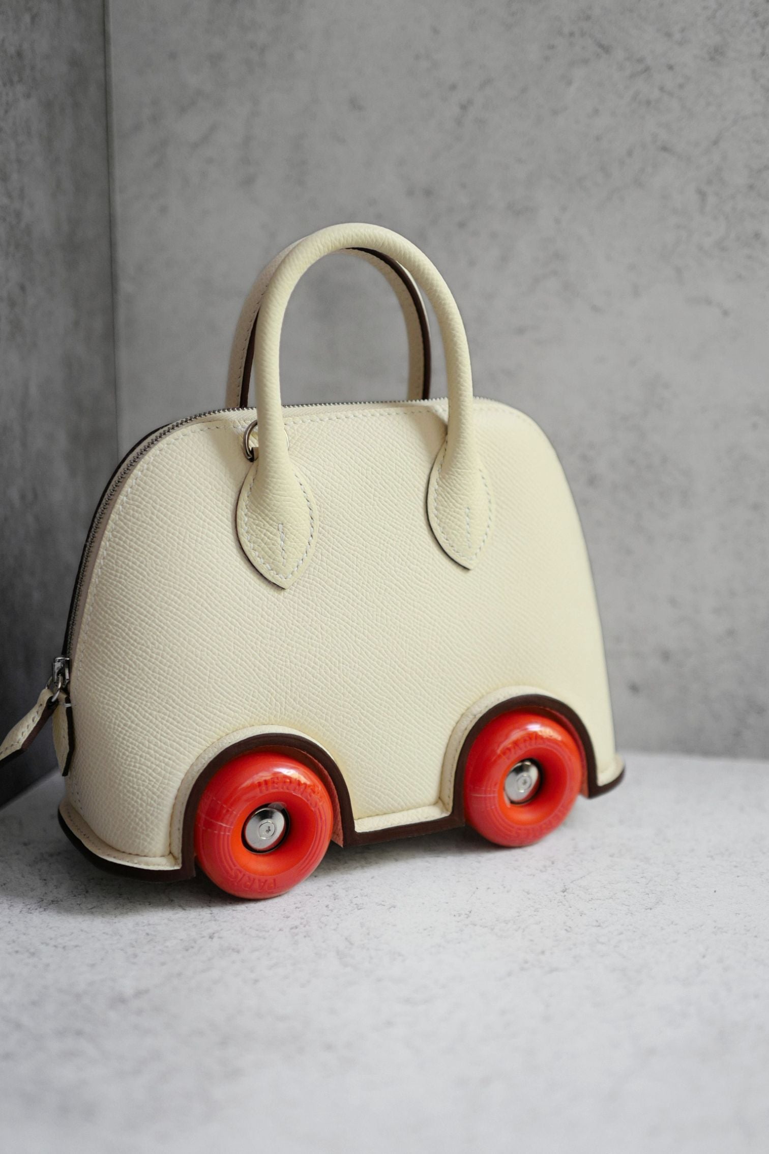 Hermès Bolide on Wheels Bag Nata Orange Epsom Calfskin Palladium HW G Stamp
