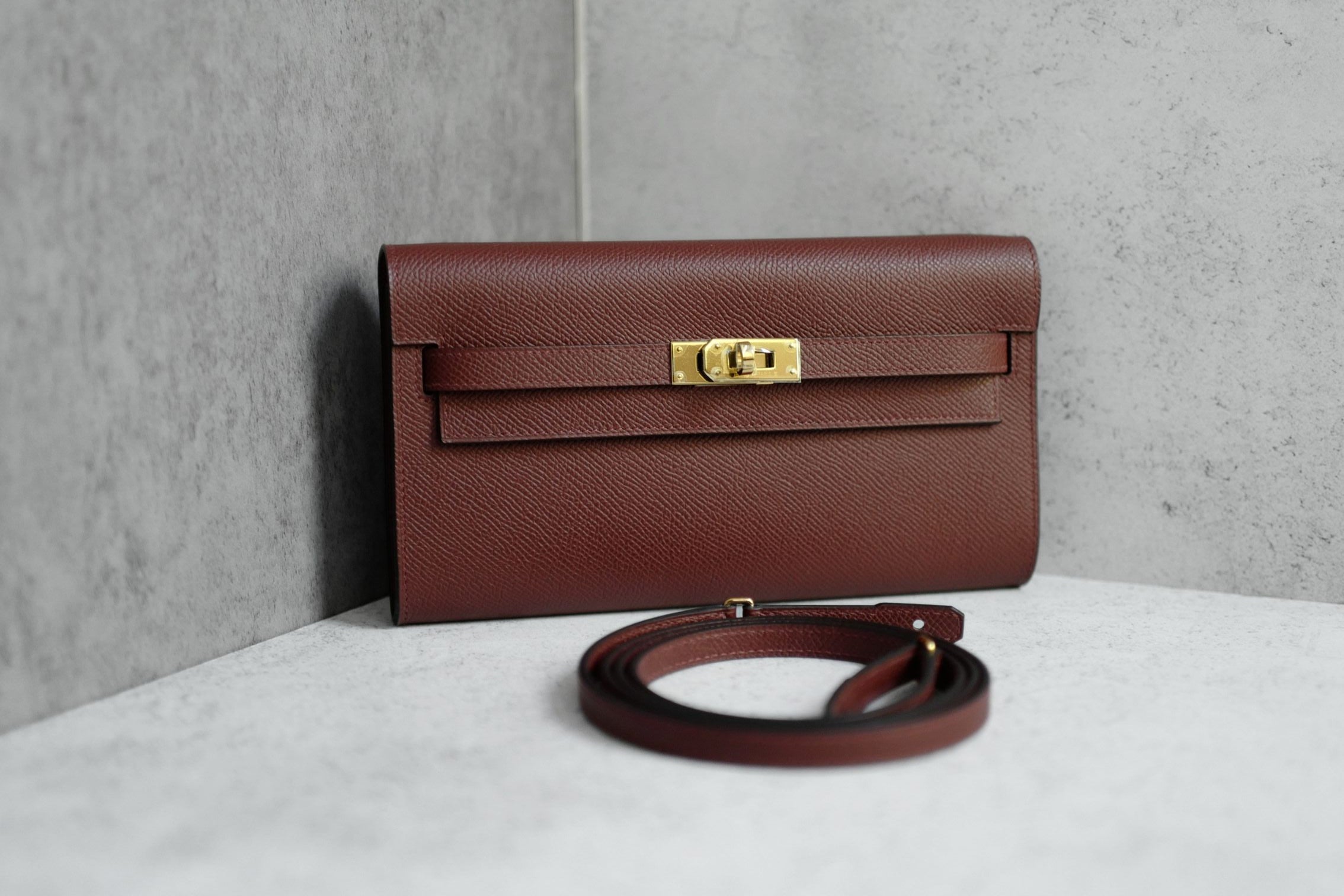Hermès Kelly Classique To Go Wallet Rouge H Epsom Calfskin GHW G Stamp 2026