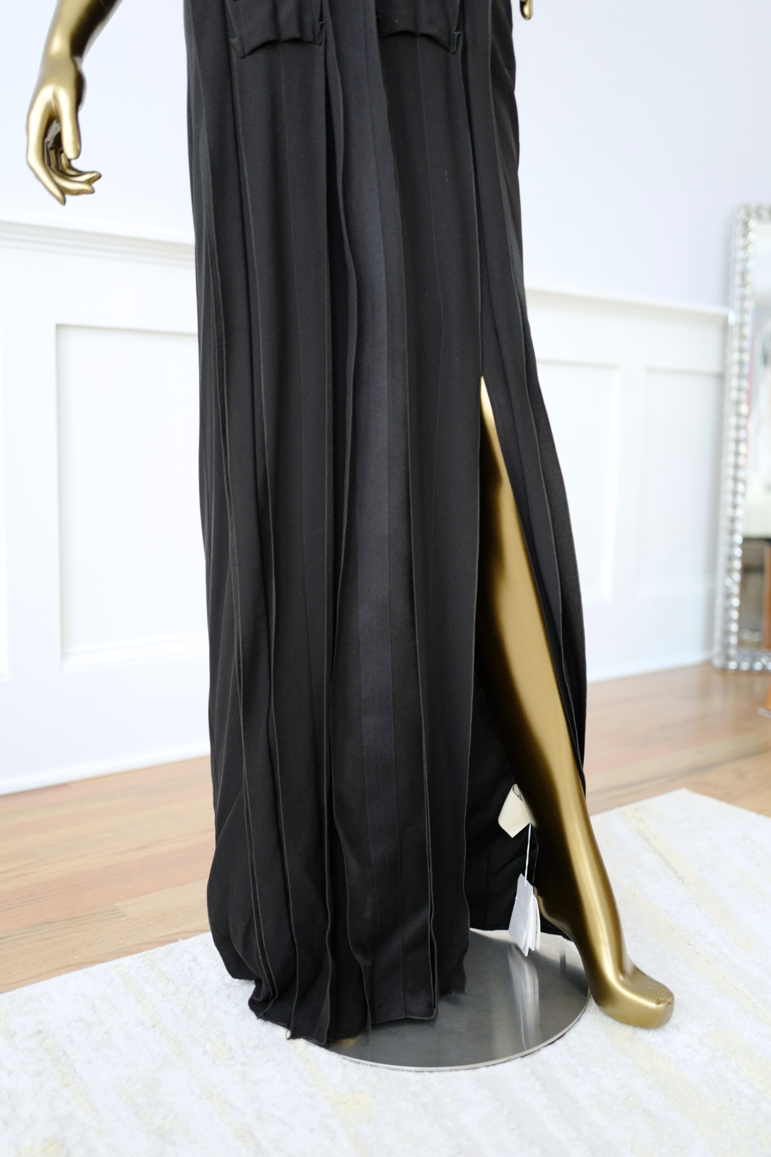 Hermes Long Pleated Dress Noir Size 34 Runway FW23 Limited Edition -SOLD OUT