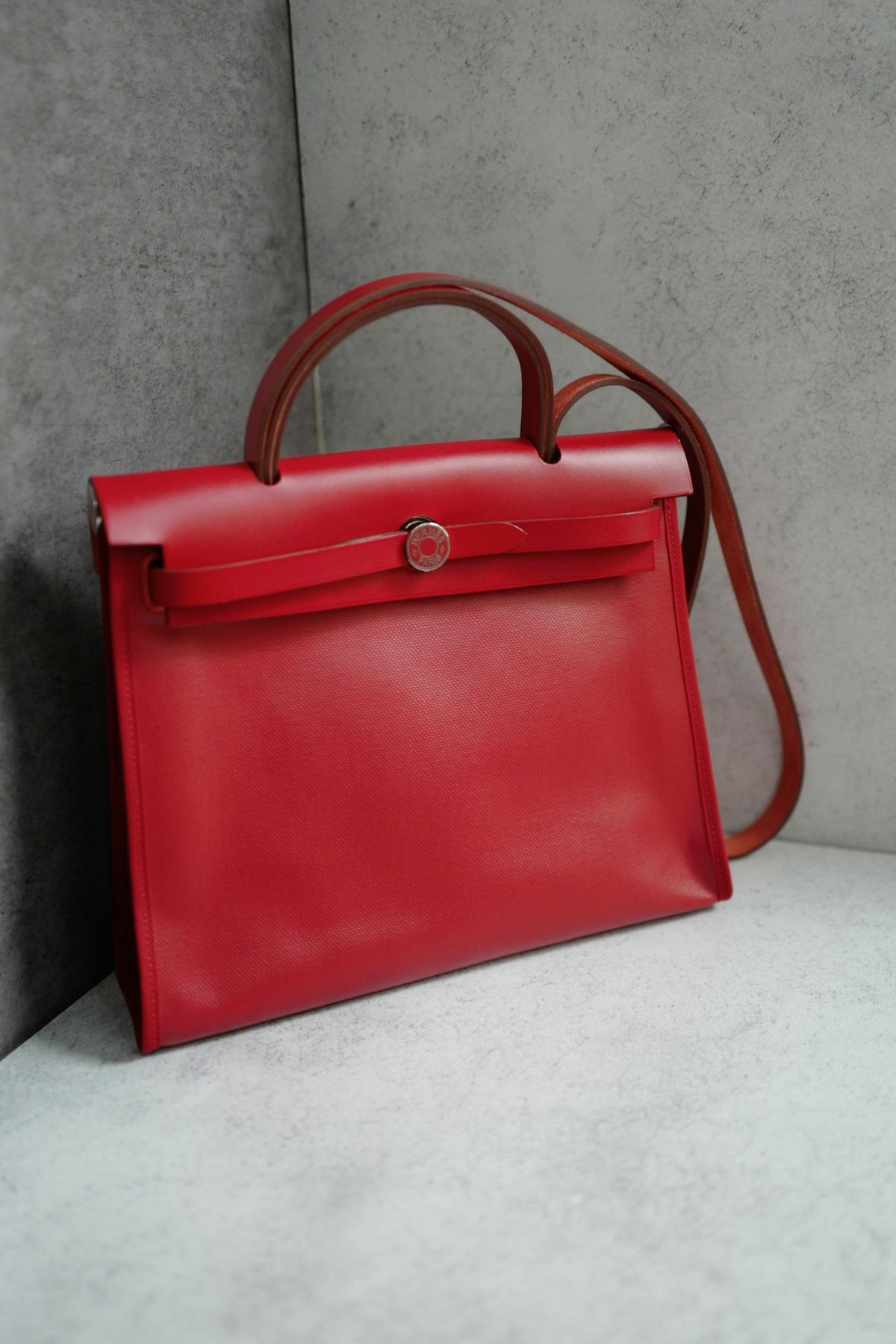 BNIB Hermes Herbag Zip 31 Berline Rouge Piment Waterproof